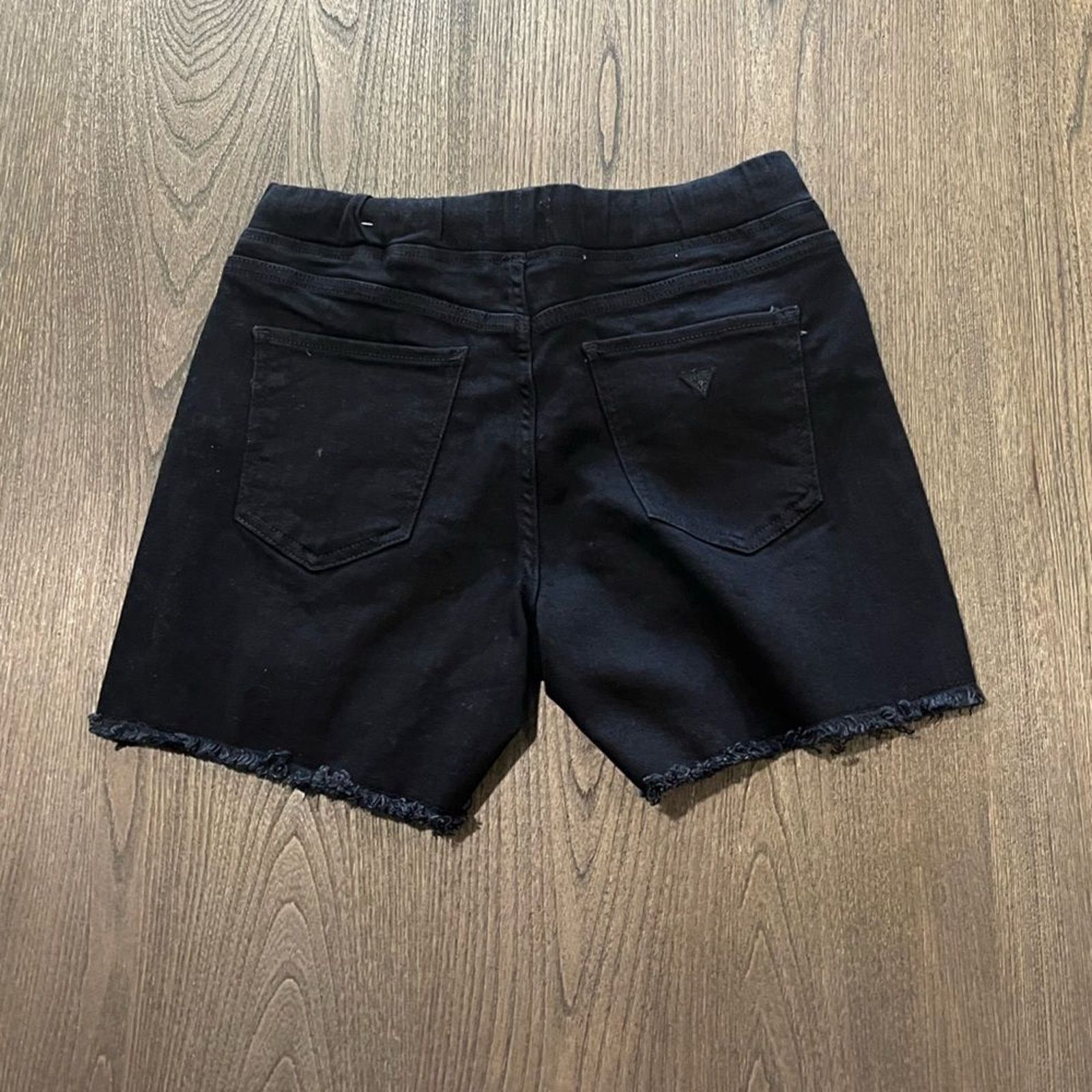 Guess NWOT Guess Black Distressed Denim Shorts Drawstring Size M Size 28" / US 6 / IT 42 - 10 Thumbnail