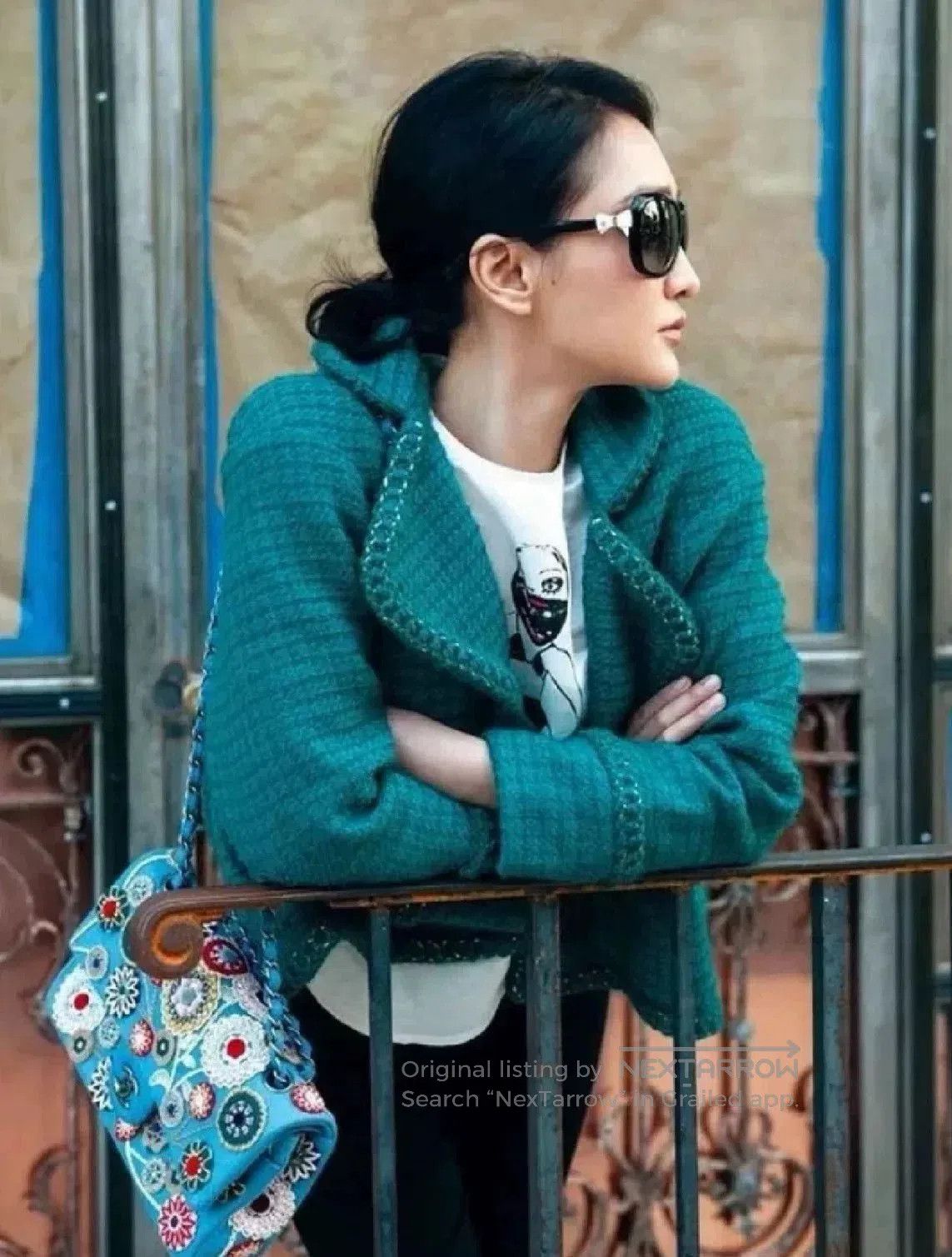 Chanel Chanel Green Chain Trim Short Jacket. Size XXS / US 00 / IT 34 - 1 Thumbnail