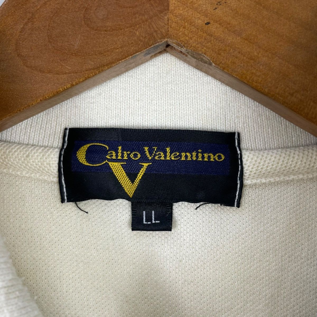 Vintage Vintage Calro Valentino Half Zip Embroid Polo Tshirt Size US L / EU 52-54 / 3 - 5 Thumbnail