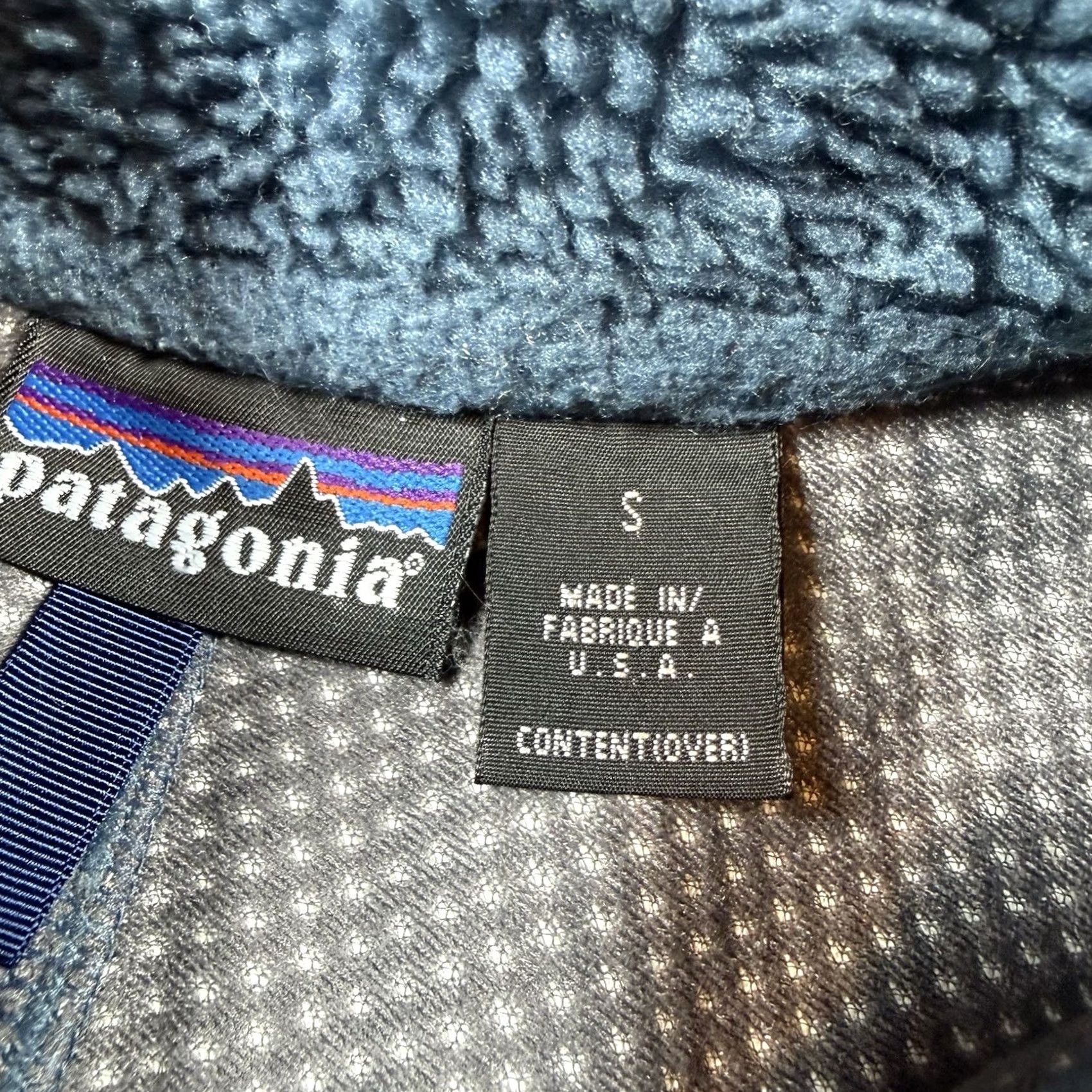 Patagonia VINTAGE Patagonia Retro-X Jacket Deep Pile Fleece Mens Small USA Made Blue Size US S / EU 44-46 / 1 - 4 Thumbnail