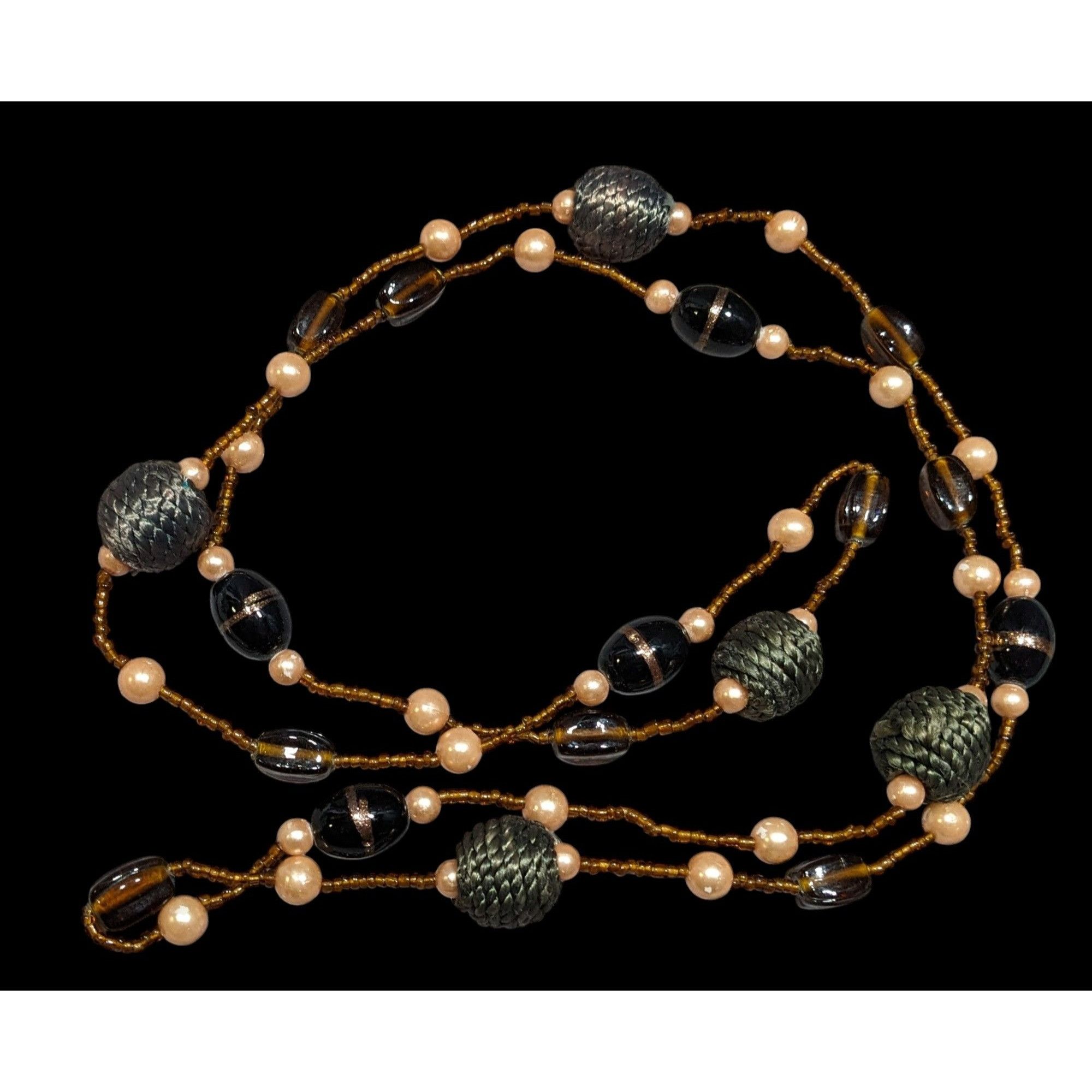 Other Earthy Glass And Faux Pearl Beaded Necklace Size ONE SIZE - 1 Thumbnail