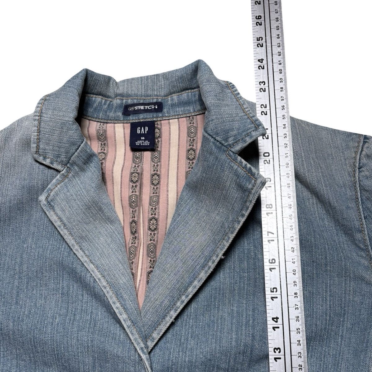 Gap Vintage Gap Womens Stretch Denim Blazer Jacket 16 Fall 2004 Size XXL / US 16-18 / IT 52-54 - 5 Thumbnail
