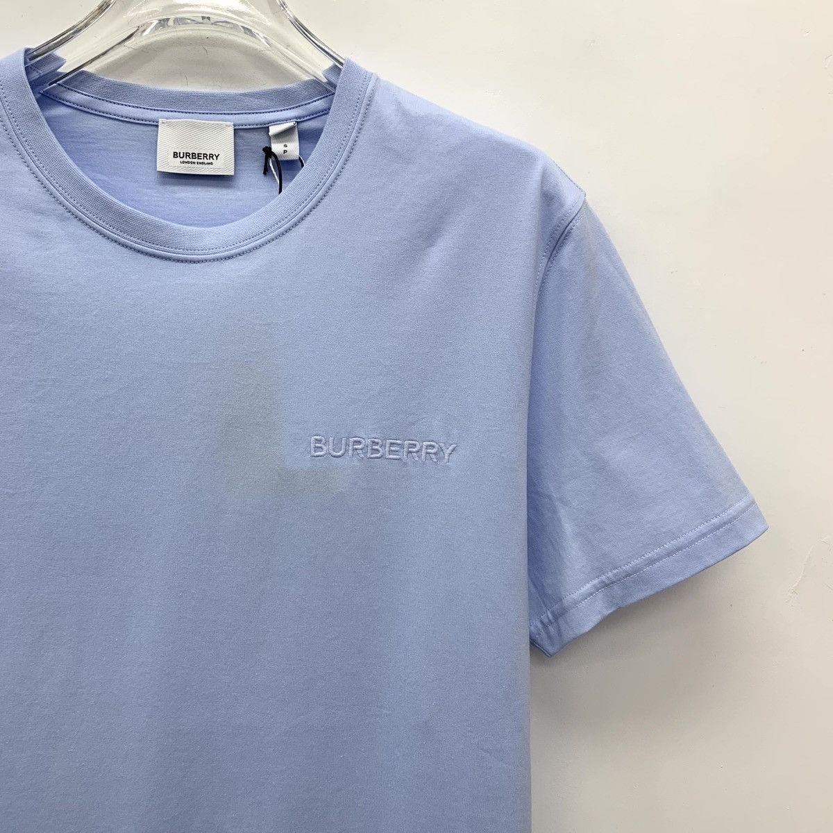 Burberry Burberry 24 Blue Logo Embroidered Short Sleeve T-Shirt K26WX Size S / US 4 / IT 40 - 3 Thumbnail