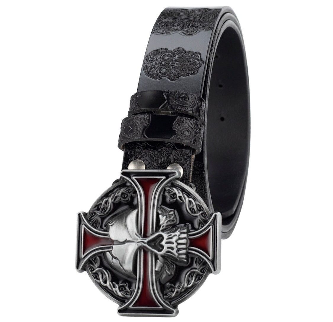 Jewelry Skull Leather Belt Size ONE SIZE - 3 Thumbnail