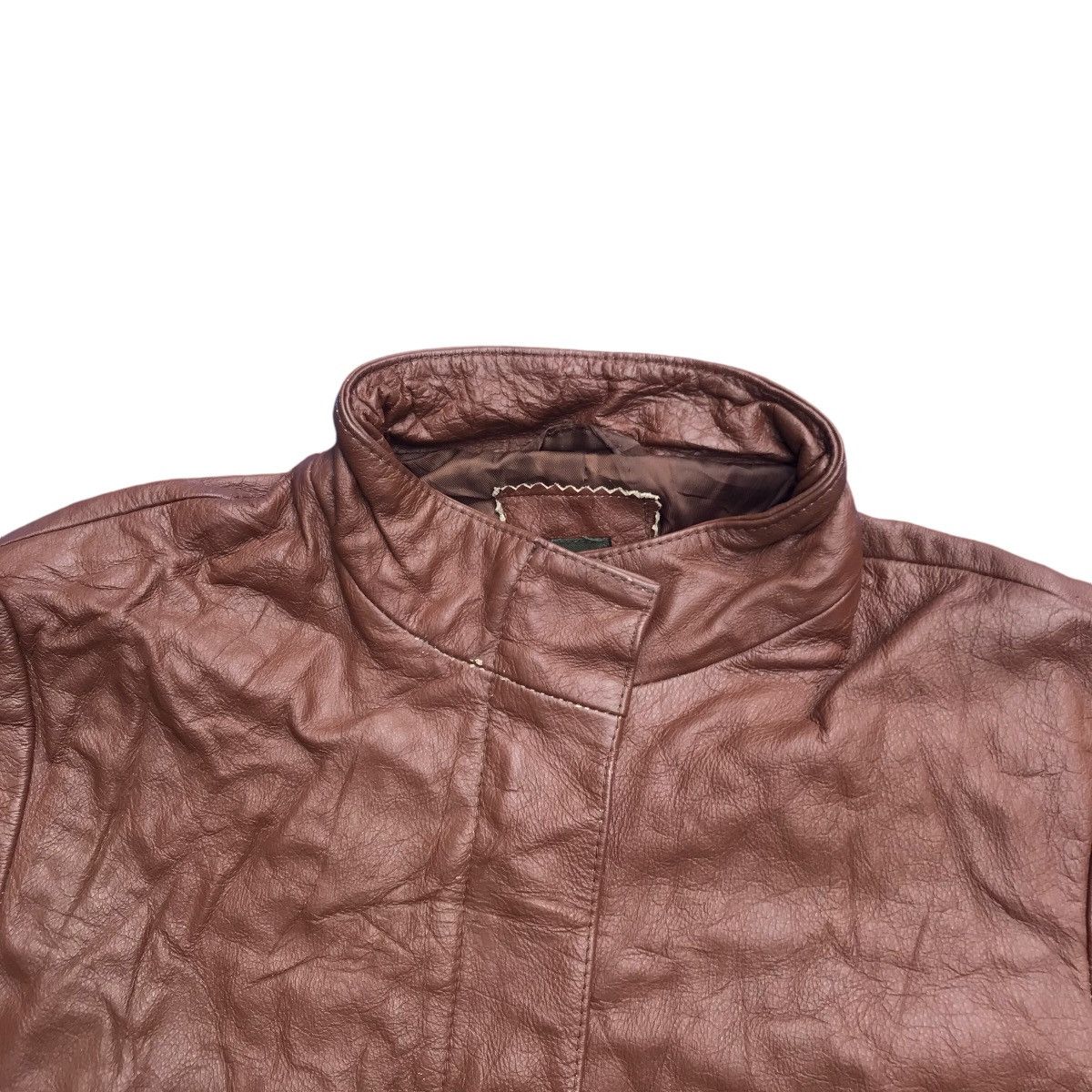Genuine Leather × SHIPS Vintage Ships Genuine Leather Biker Jacket Racing Size S / US 4 / IT 40 - 6 Thumbnail