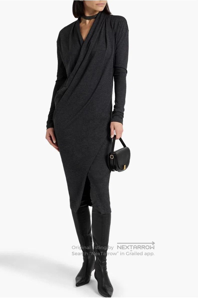 Brunello Cucinelli Brunello Cucinelli Long Sleeve Wool Dress Size M / US 6-8 / IT 42-44 - 3 Thumbnail