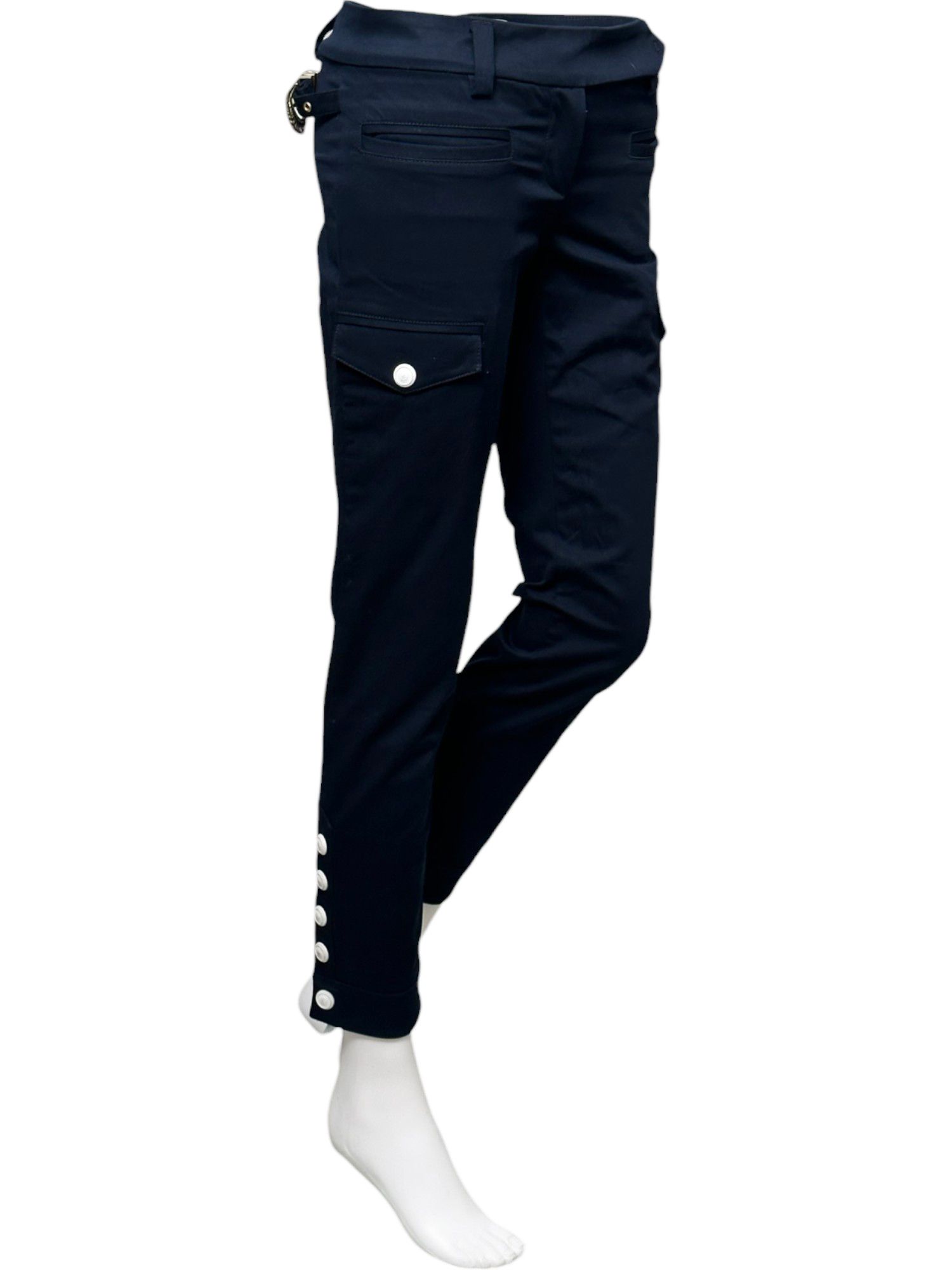 Roberto Cavalli S/S 2013 Just Cavalli Belted Button Pants Size 25" / US 0 / IT 36 - 1 Thumbnail