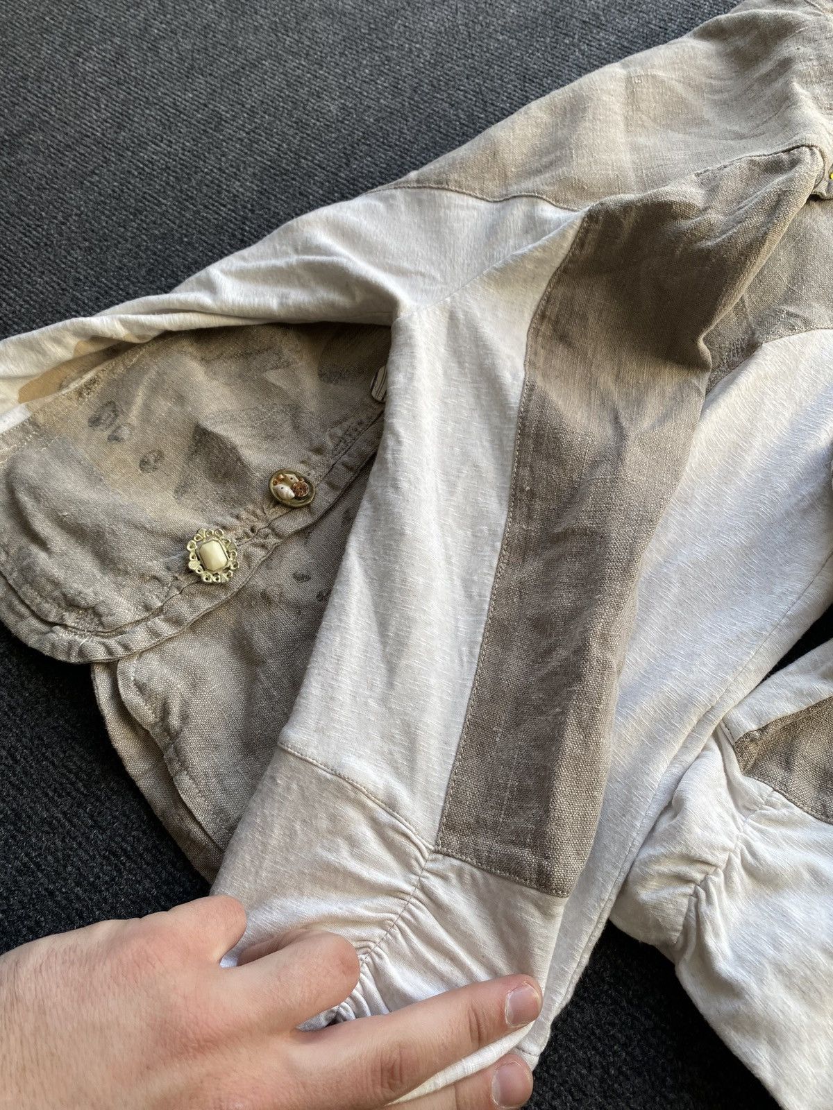 Elisa Cavaletti 🔥Elisa Cavaletii Beige designer blazer m rare linen Size M / US 6-8 / IT 42-44 - 15 Thumbnail