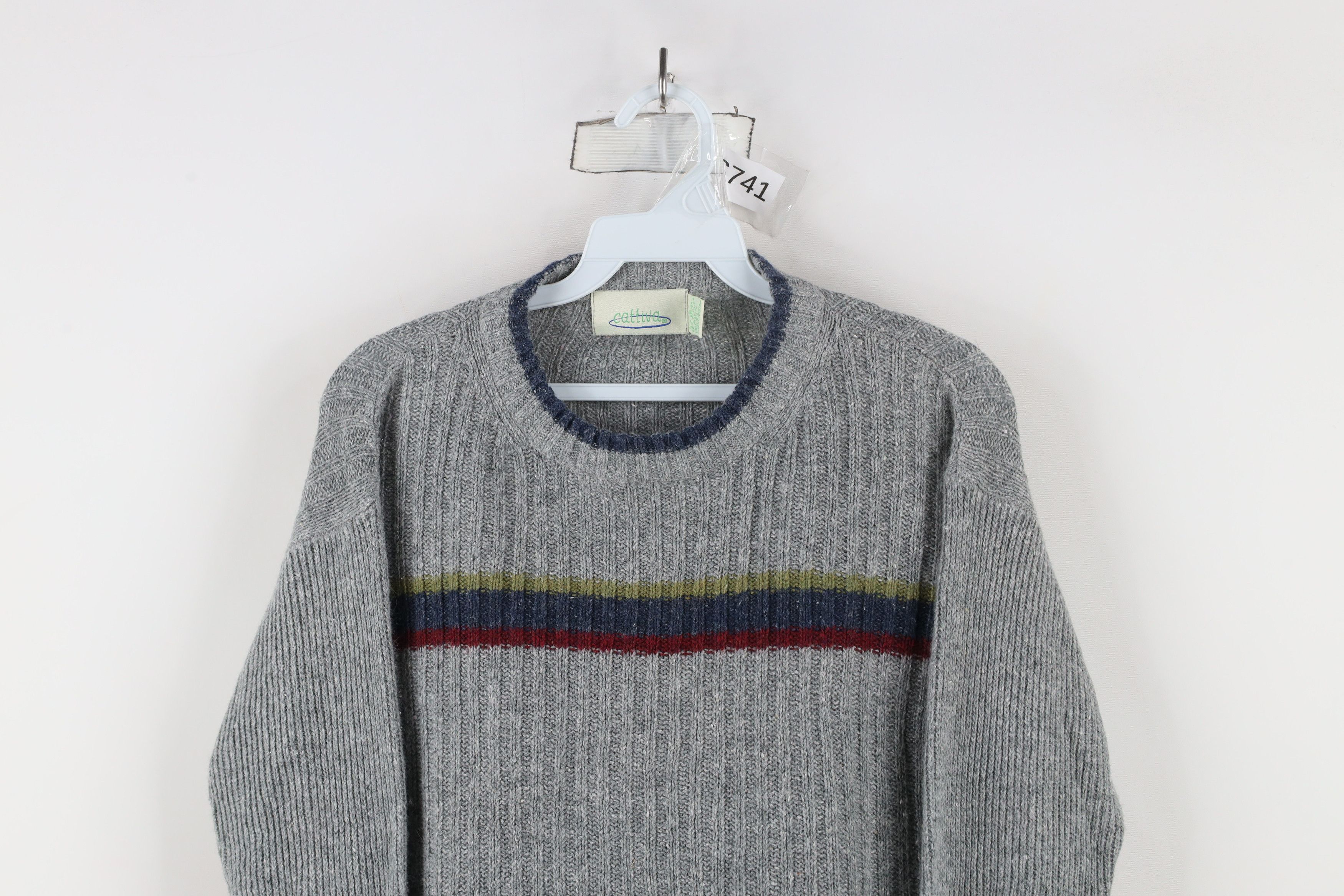 Vintage Vintage 90s Streetwear Striped Ribbed Knit Crewneck Sweater Size S / US 4 / IT 40 - 2 Thumbnail