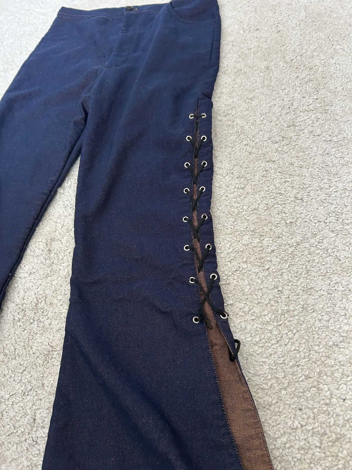 Le Grande Bleu (L.G.B.) LGB If 6 Was 9 Type Lace-up Flare Pants / Bell Bottoms Size 26" / US 2 / IT 38 - 3 Thumbnail