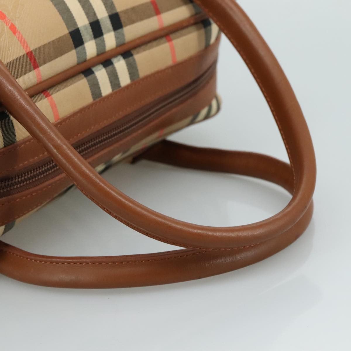 Burberry Nova Check Hand Bag Canvas Beige