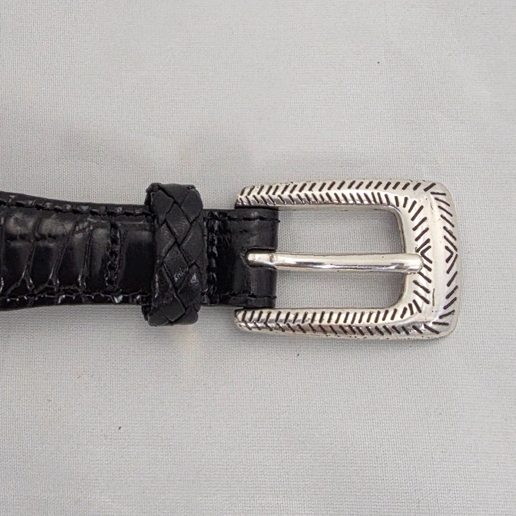 Brighton VINTAGE Brighton Belt Black Leather Leopard Zebra Cowhide Calf Fur Animal Print Sz Small Belt Women Size ONE SIZE - 2 Thumbnail