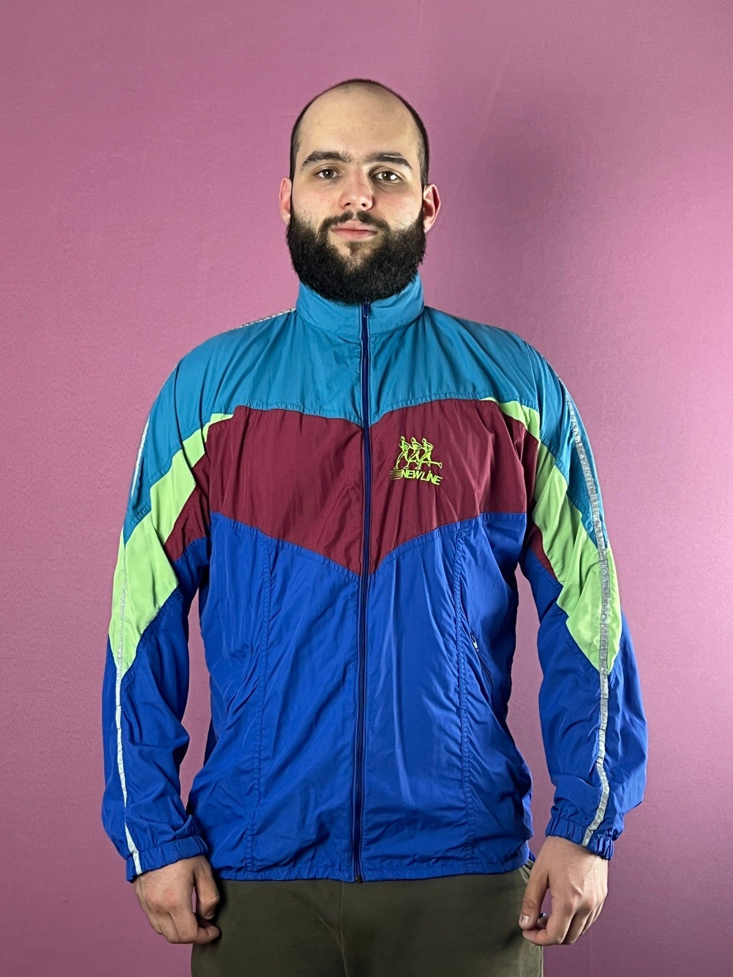 Vintage New Line for Athletes Vintage Men's Windbreaker Jacket - L Size US L / EU 52-54 / 3 - 2 Thumbnail