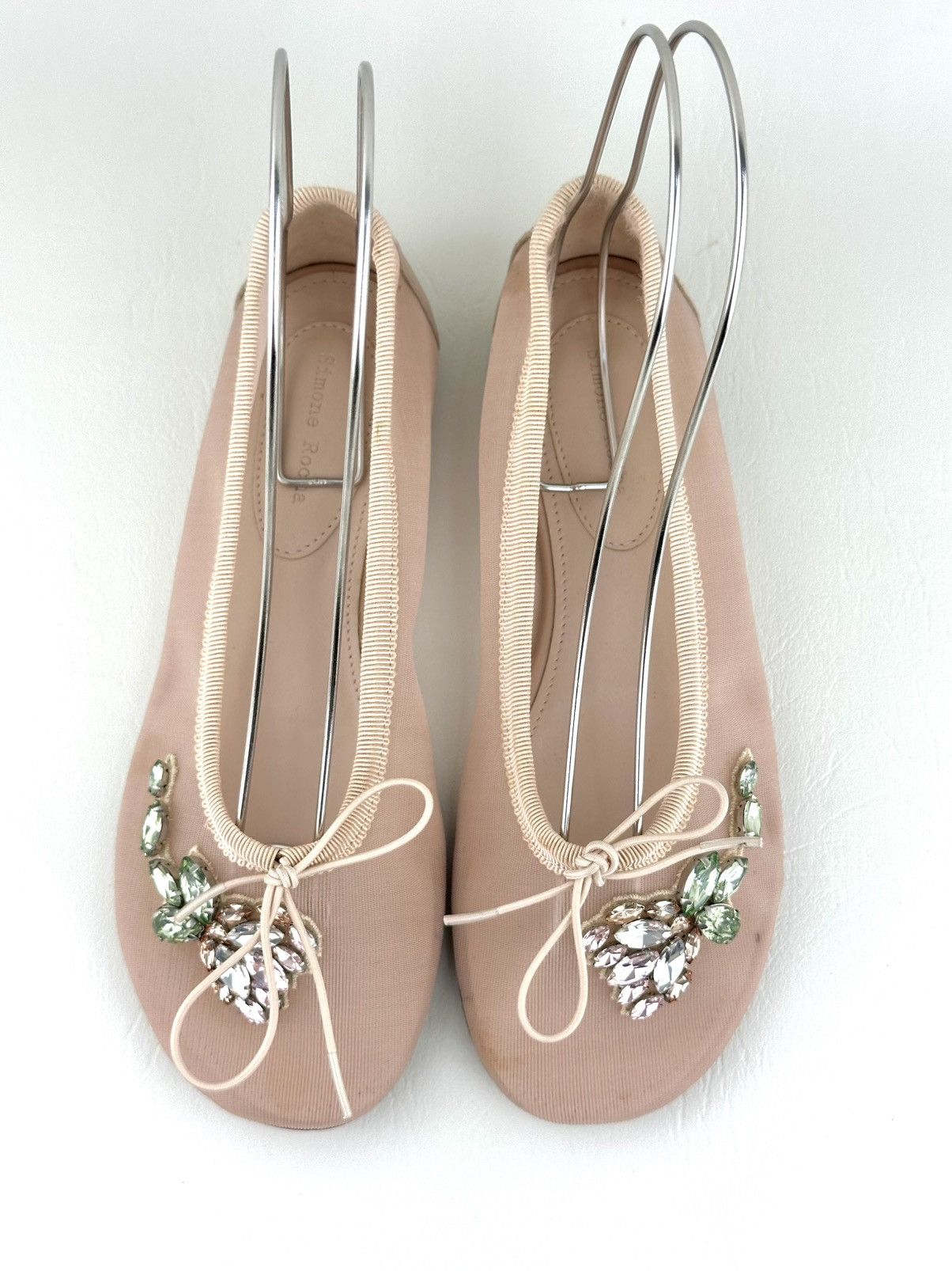 Simone Rocha SIMONE ROCHA Pink Bow Crystal Embellished Ballerinas Size US 7 / IT 37 - 1 Thumbnail