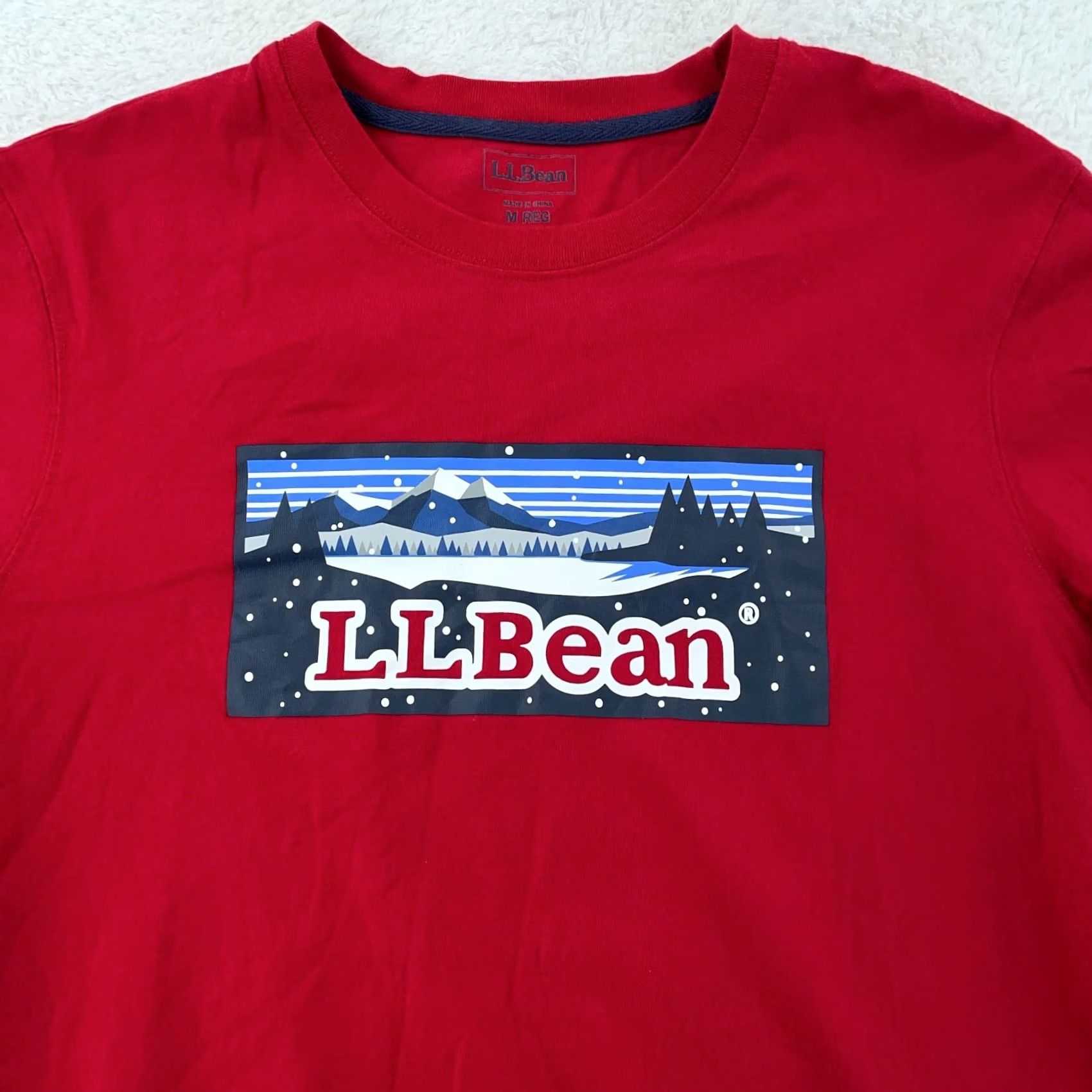 Vintage L.L. Bean L/S T Shirt Mens Medium Nautical Red Spell Out Snow Camping Mountains Shirt Mens Medium Red Outdoor Graphic Print Crew Neck Size US M / EU 48-50 / 2 - 2 Thumbnail