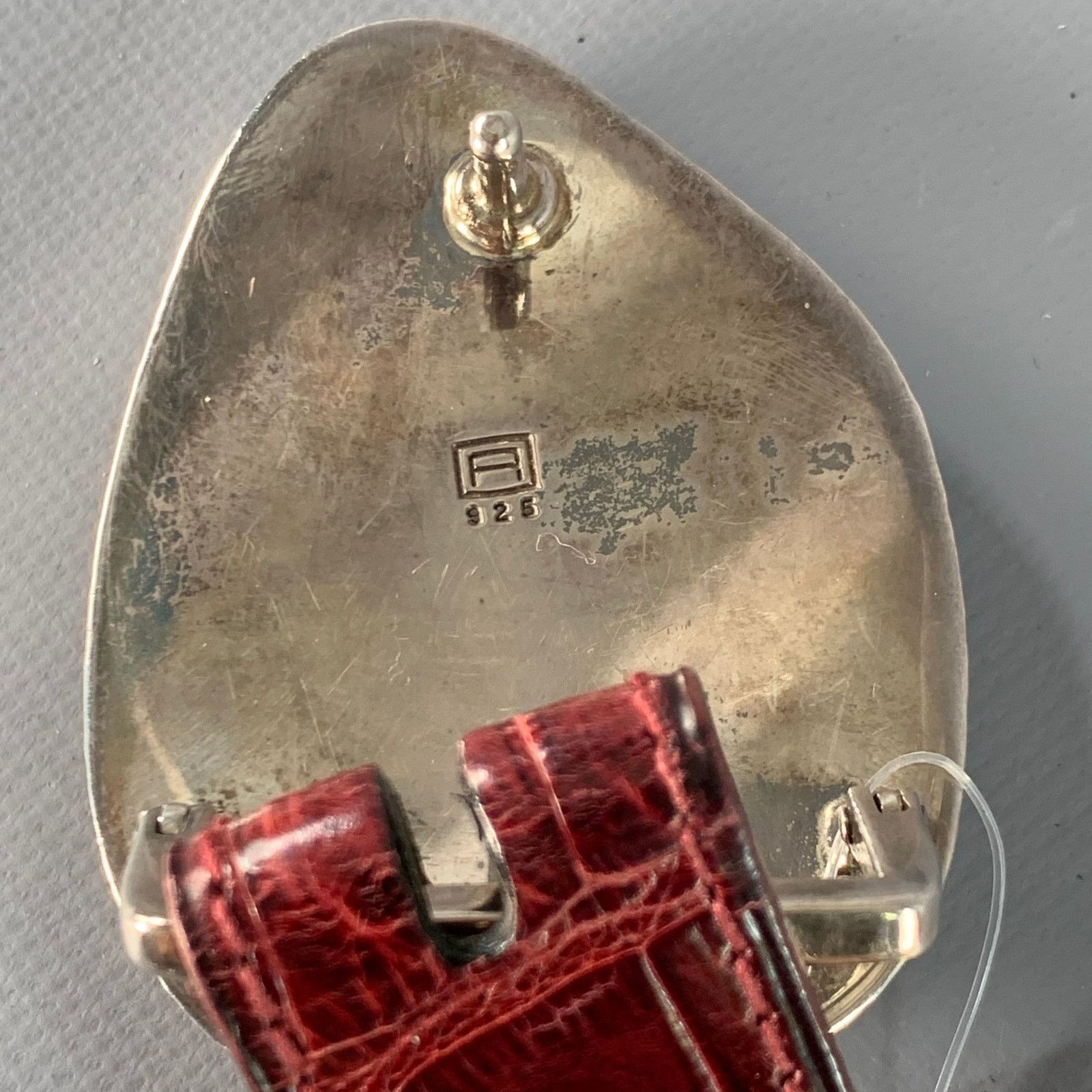 Other APRIL in PARIS Burgundy Yellow Embossed Sterling Silver Belt Size ONE SIZE - 7 Thumbnail