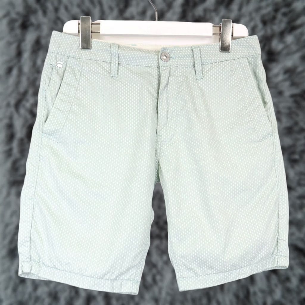 G-Star G-Star Bronson 1/2 Shorts Mens W29 Chino Pockets Zip Fly Patterned Mint Size US 29 - 1 Thumbnail