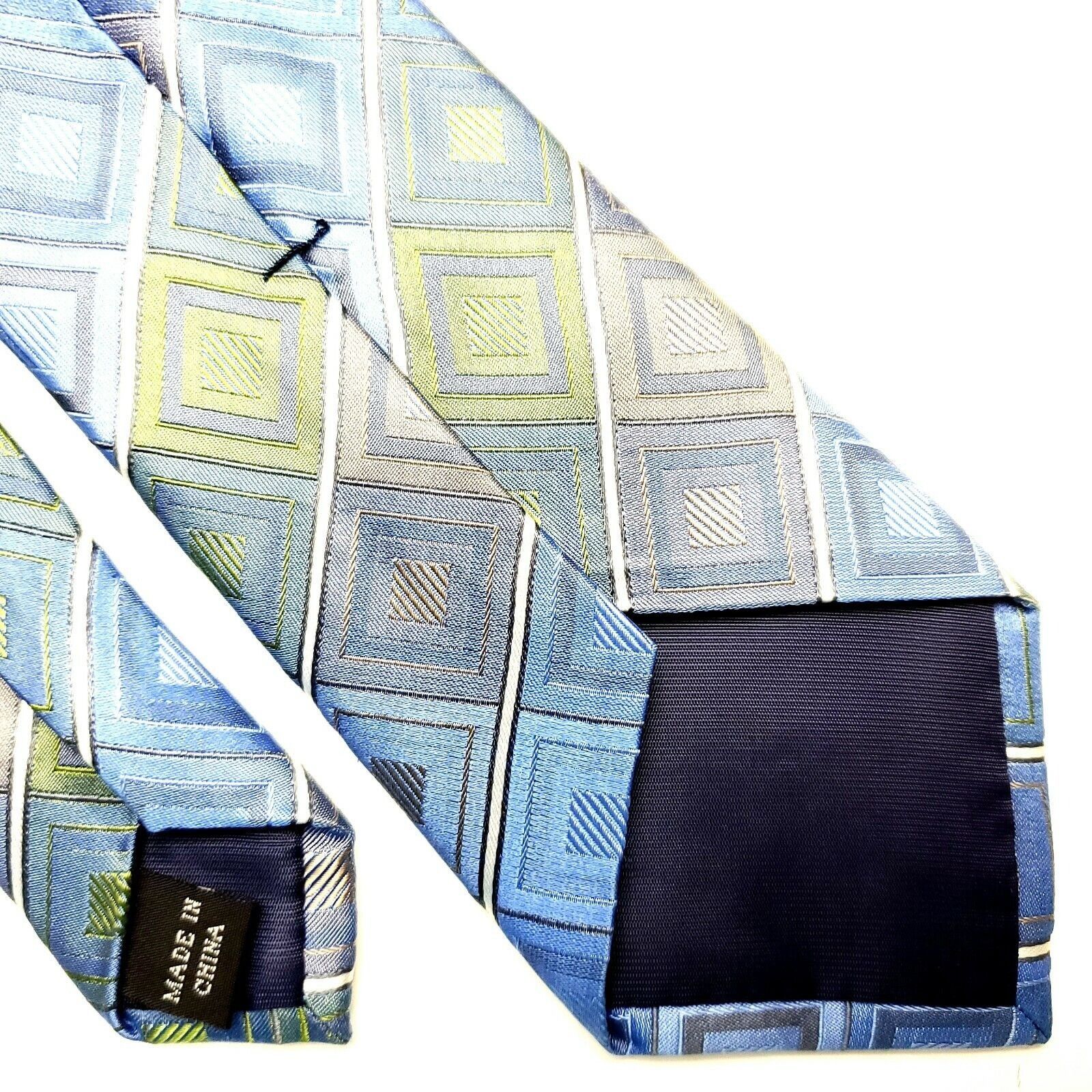 Joseph Abboud Joe Joseph Abboud Blue Woven Silk Tie Geometric Classic Size ONE SIZE - 5 Thumbnail