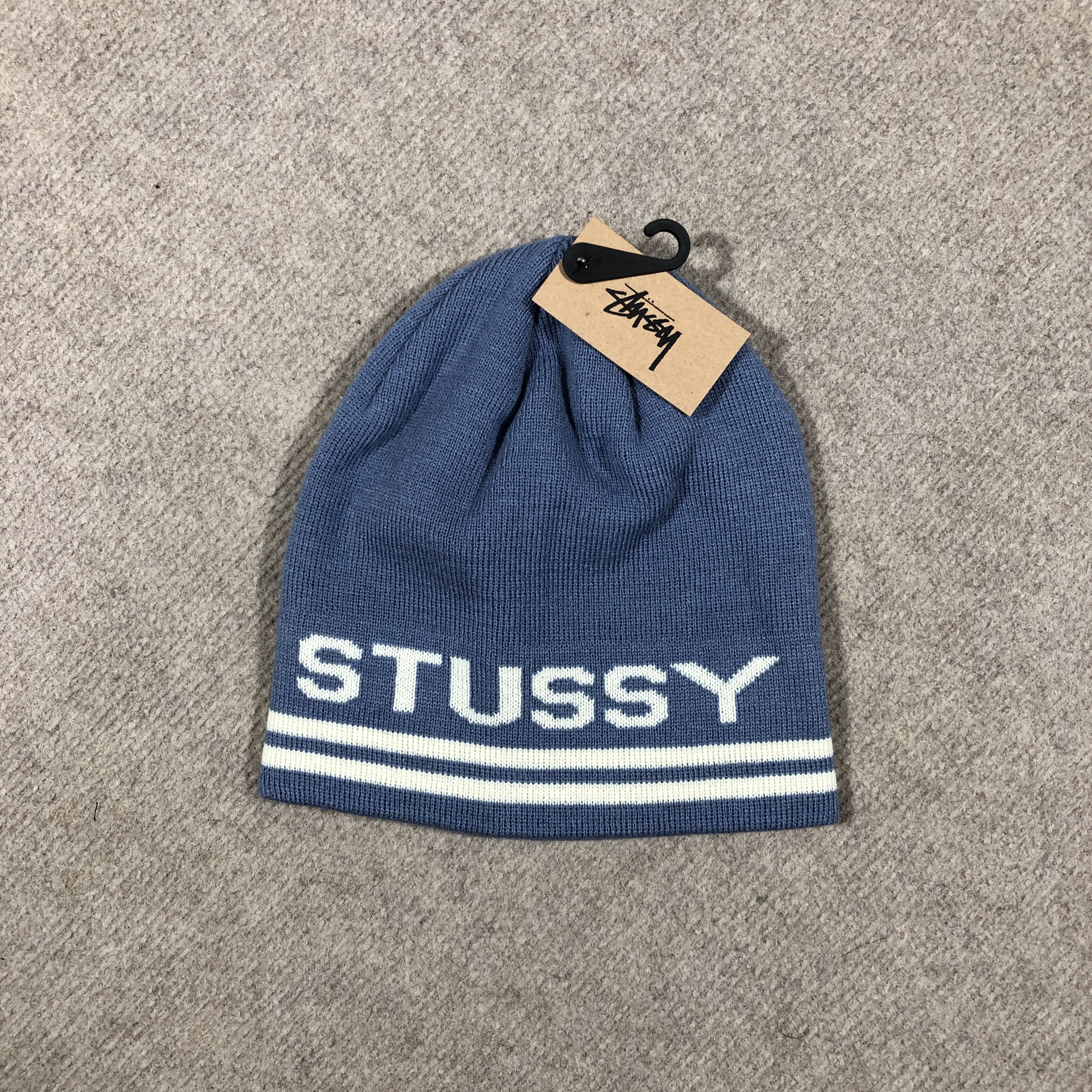 New Era × Stussy STUSSY X NEW ERA NY SKULL CAP BEANIE NAVY | Grailed