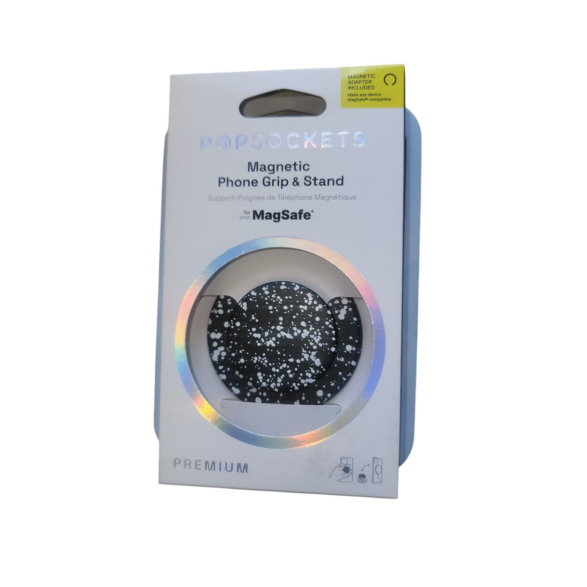 Other Black & White Speckled Phone Grip & Stand Compatible With Ma Size ONE SIZE - 6 Thumbnail