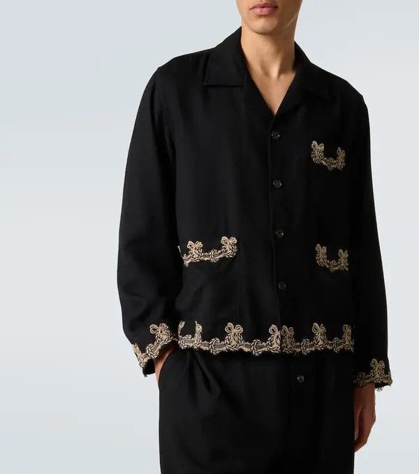 Bode o1mle0226 Laurelist Overshirt in Black Size US M / EU 48-50 / 2 - 5 Thumbnail
