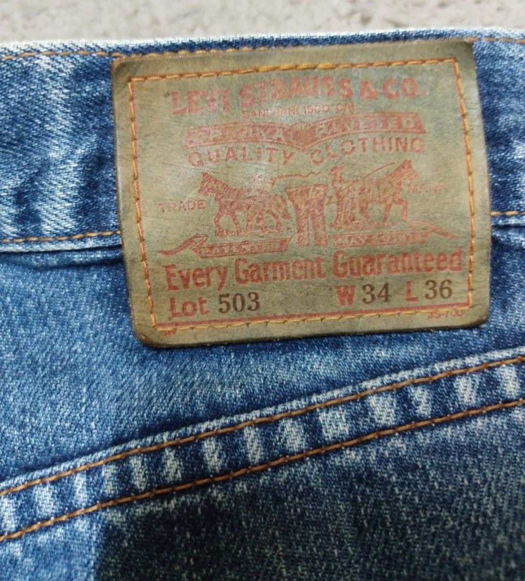 Levi's Vintage Clothing Vintage Levis 503 Baggy Selvedge jeans Size US 34 / EU 50 - 6 Thumbnail