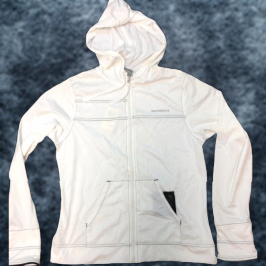 New Balance VINTAGE New Balance Womens White Kickin It Track Jacket Windbreaker Full Zip Hoodie Size M / US 6-8 / IT 42-44 - 1 Thumbnail