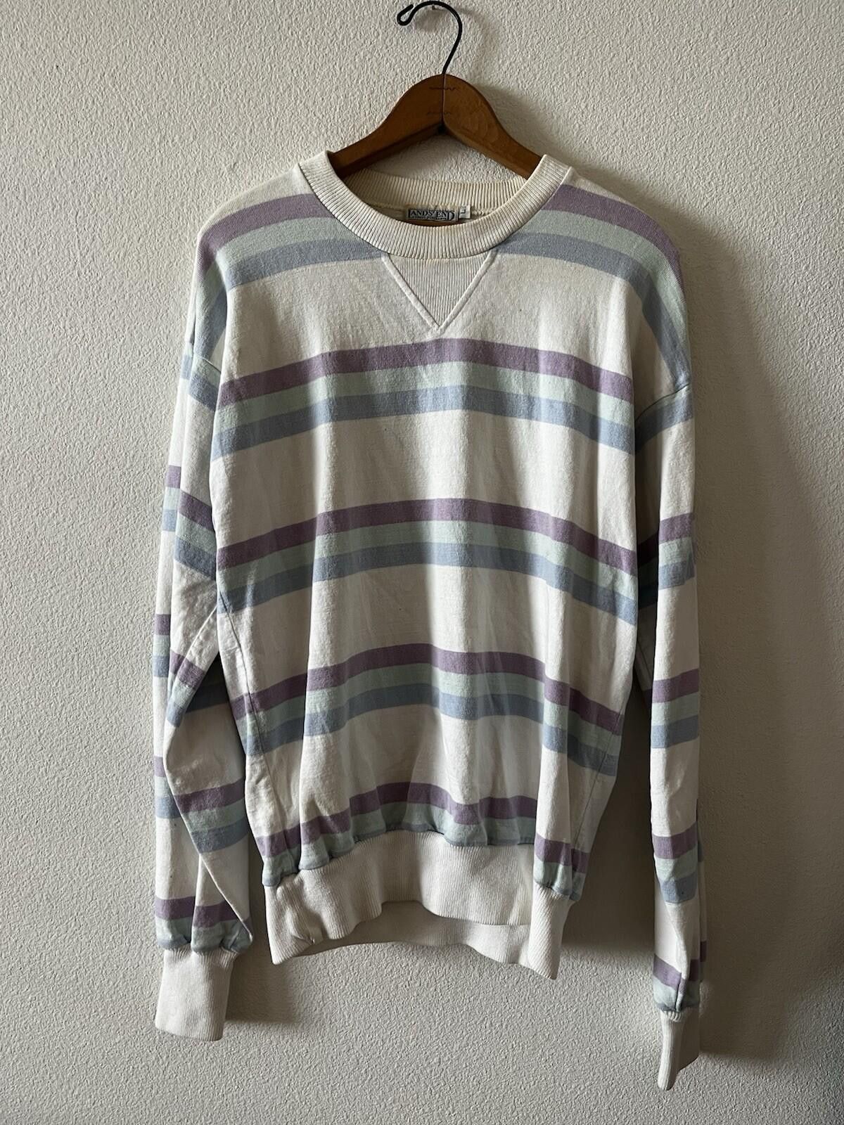 Vintage Vintage Lands' End Striped Cotton Rugby Sweatshirt Large Size US L / EU 52-54 / 3 - 1 Thumbnail