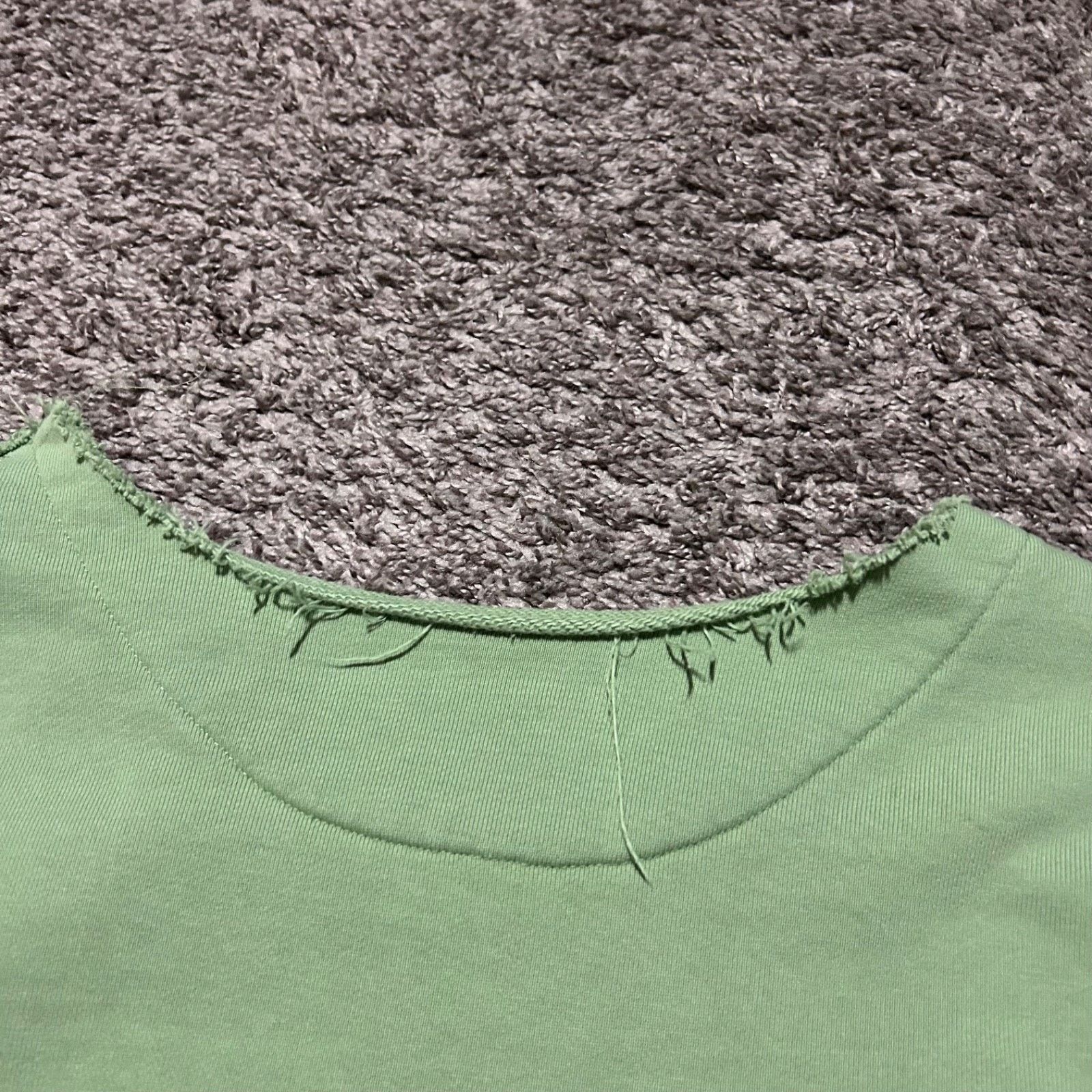 Vintage Thrashed Sweatshirt Pullover Heavy Cotton Faded Green y2k Size ONE SIZE - 7 Thumbnail