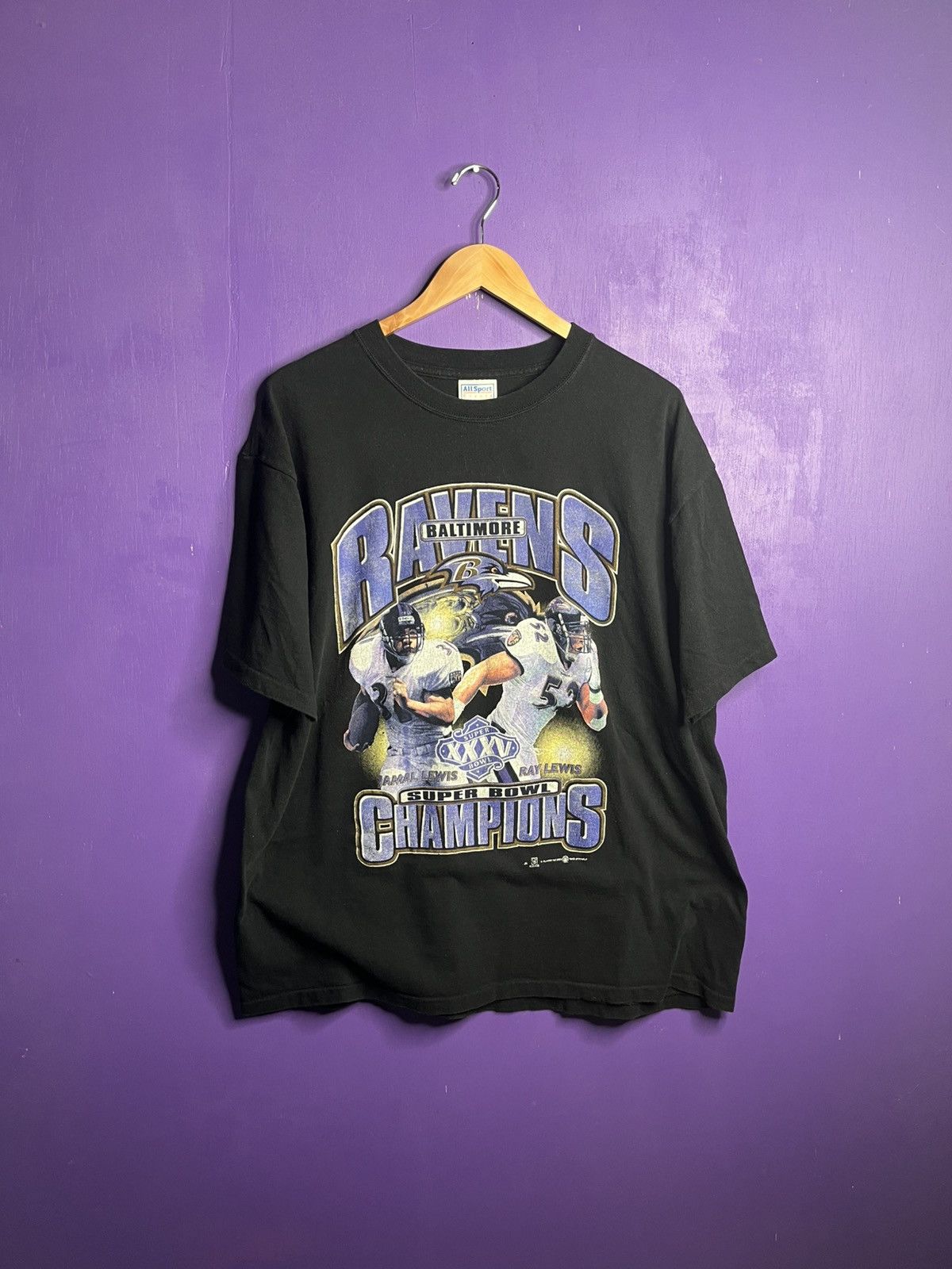 NFL × Vintage Vintage 2001 Baltimore Ravens SB XXXV champs t-shirt Size US XL / EU 56 / 4 - 1 Thumbnail