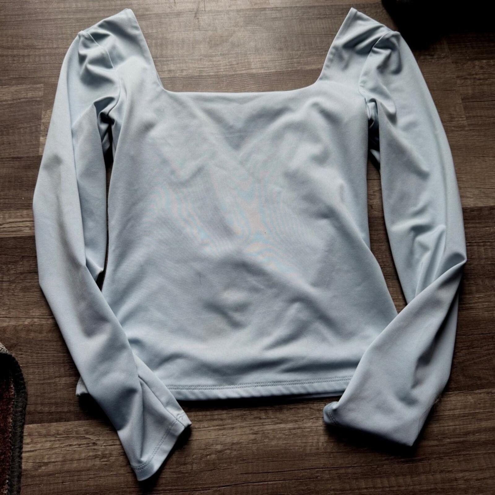 Express Express Body Contour Light Blue Square Neck Top XS Size XS / US 0-2 / IT 36-38 - 1 Thumbnail