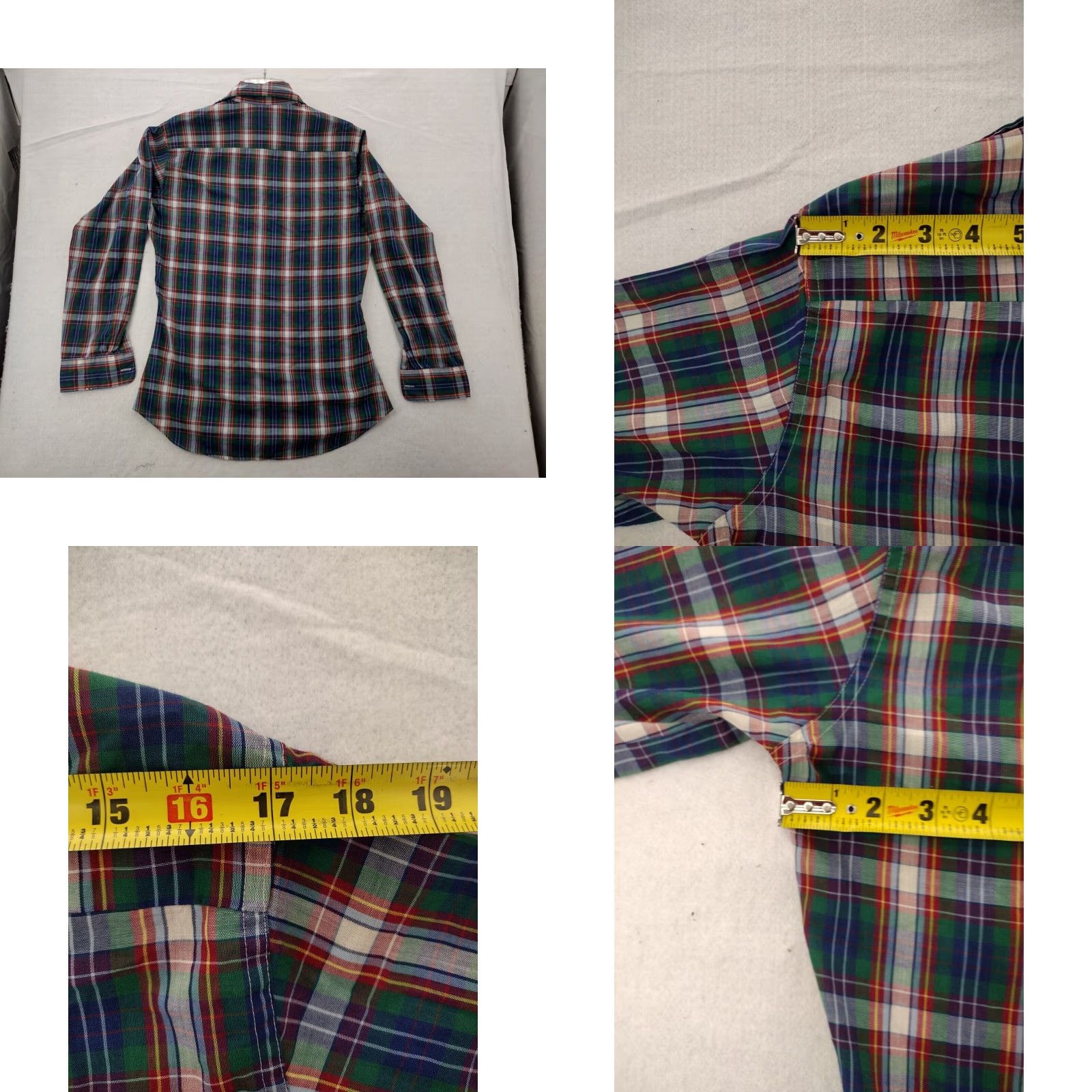 Levi's Levis Plaid Button Up Shirt Mens Medium Long Sleeve Green Multicolor 80s Size US M / EU 48-50 / 2 - 8 Thumbnail