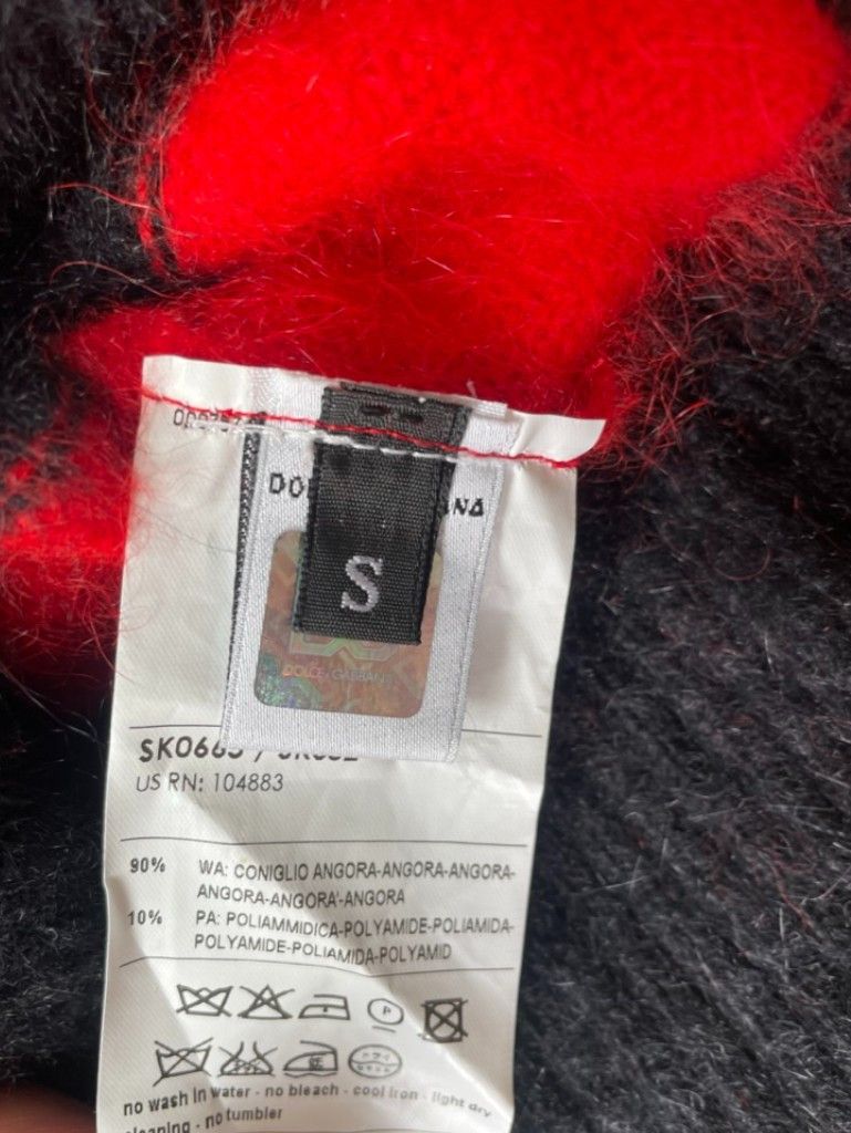 Dolce & Gabbana Dolce & Gabbana red/black striped angora mini sweater S Size S / US 4 / IT 40 - 5 Thumbnail