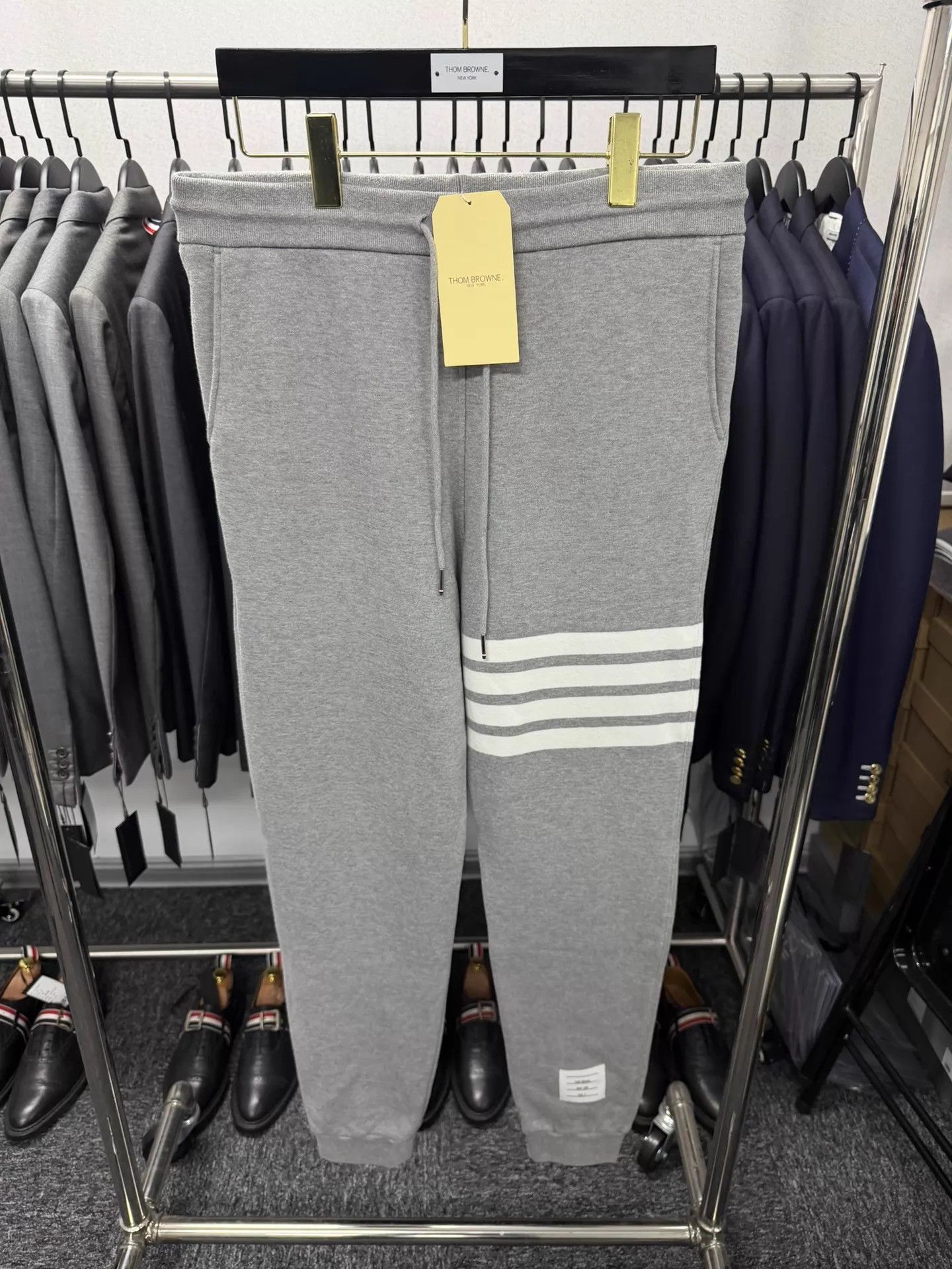 Thom Browne Thom Browne Men's 4-Bar Track Pants Light Gray Size 3 Size US 34 / EU 50 - 1 Thumbnail