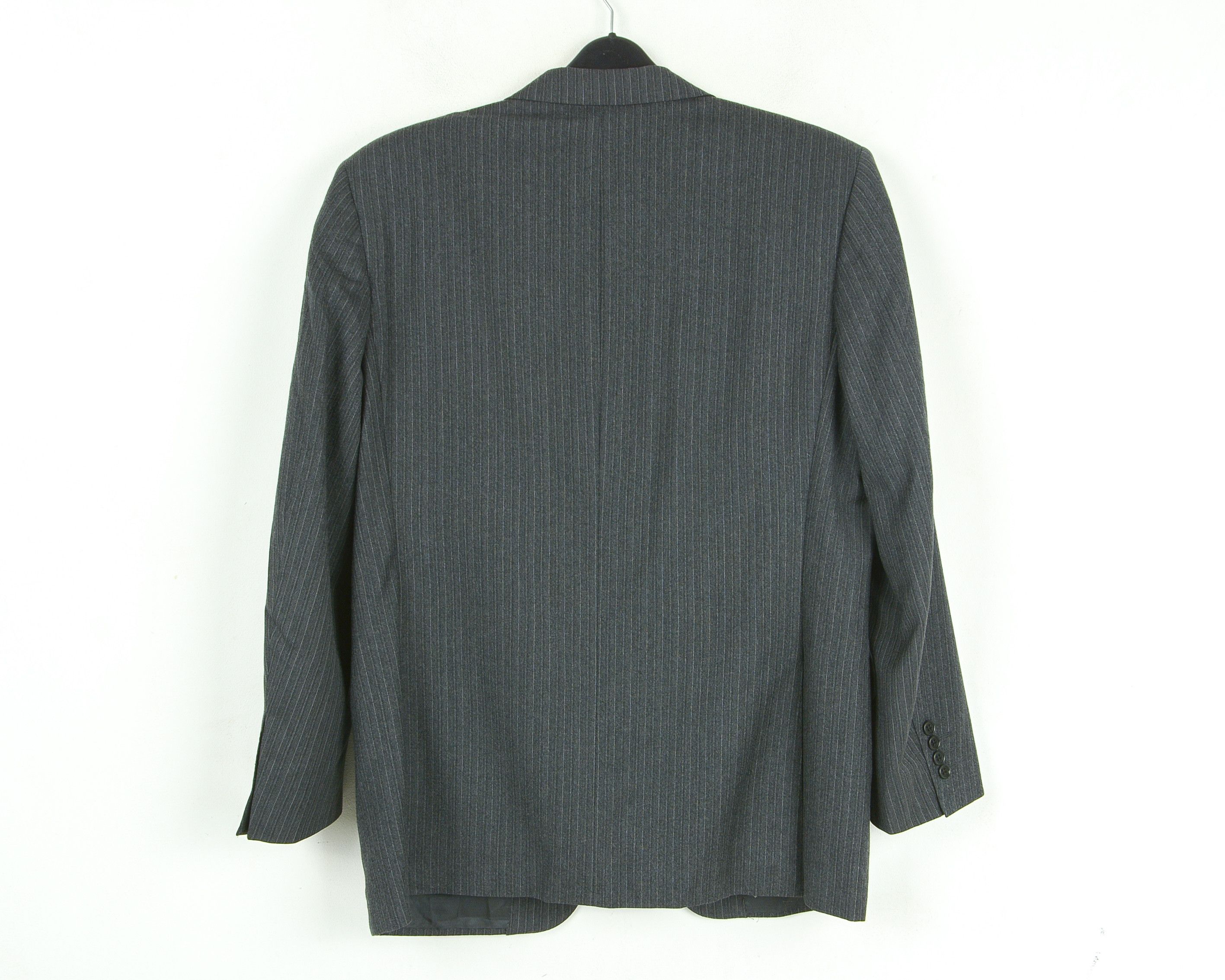 Canali Italian Blazer Pinstriped Wool US 42 UK Jacket Suit L Grey Size 42S - 4 Thumbnail