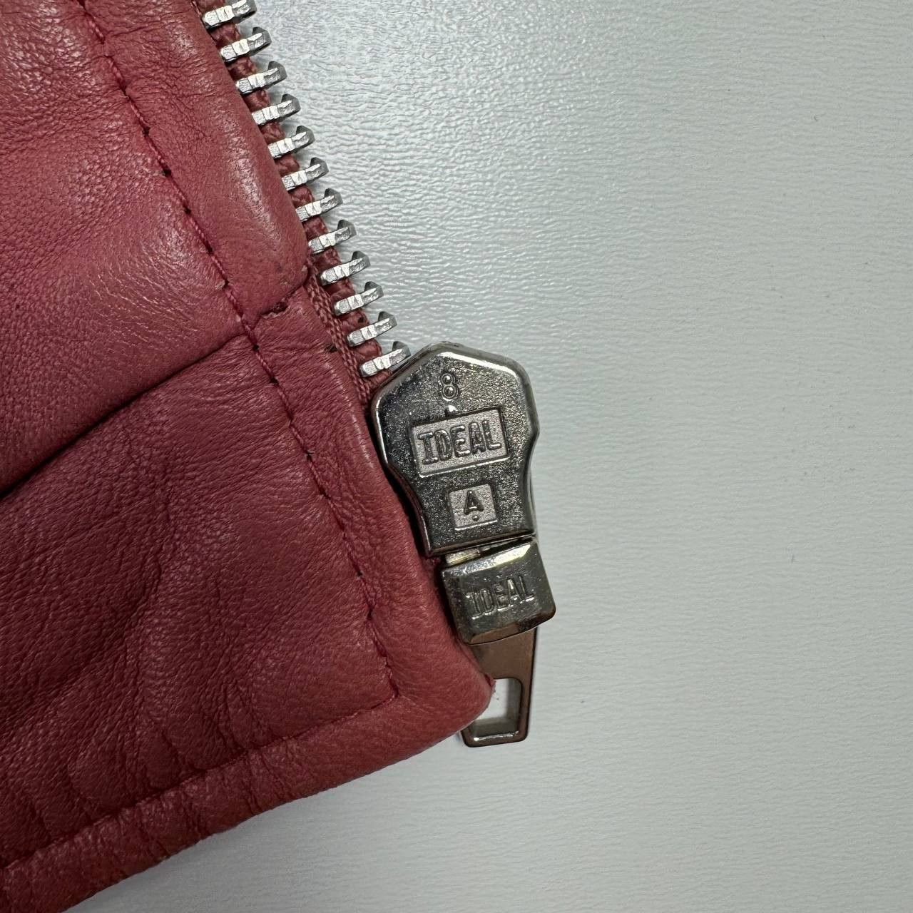 Mango Mango Genuine Leather Biker Jacket Pink Zip Womens Size L Size L / US 10 / IT 46 - 8 Thumbnail
