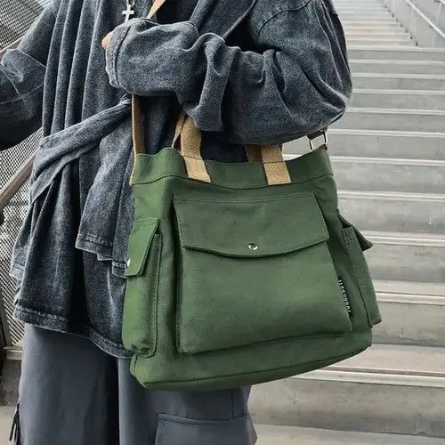 VIBE Vintage Canvas Casual Messenger Bag Size ONE SIZE - 4 Thumbnail