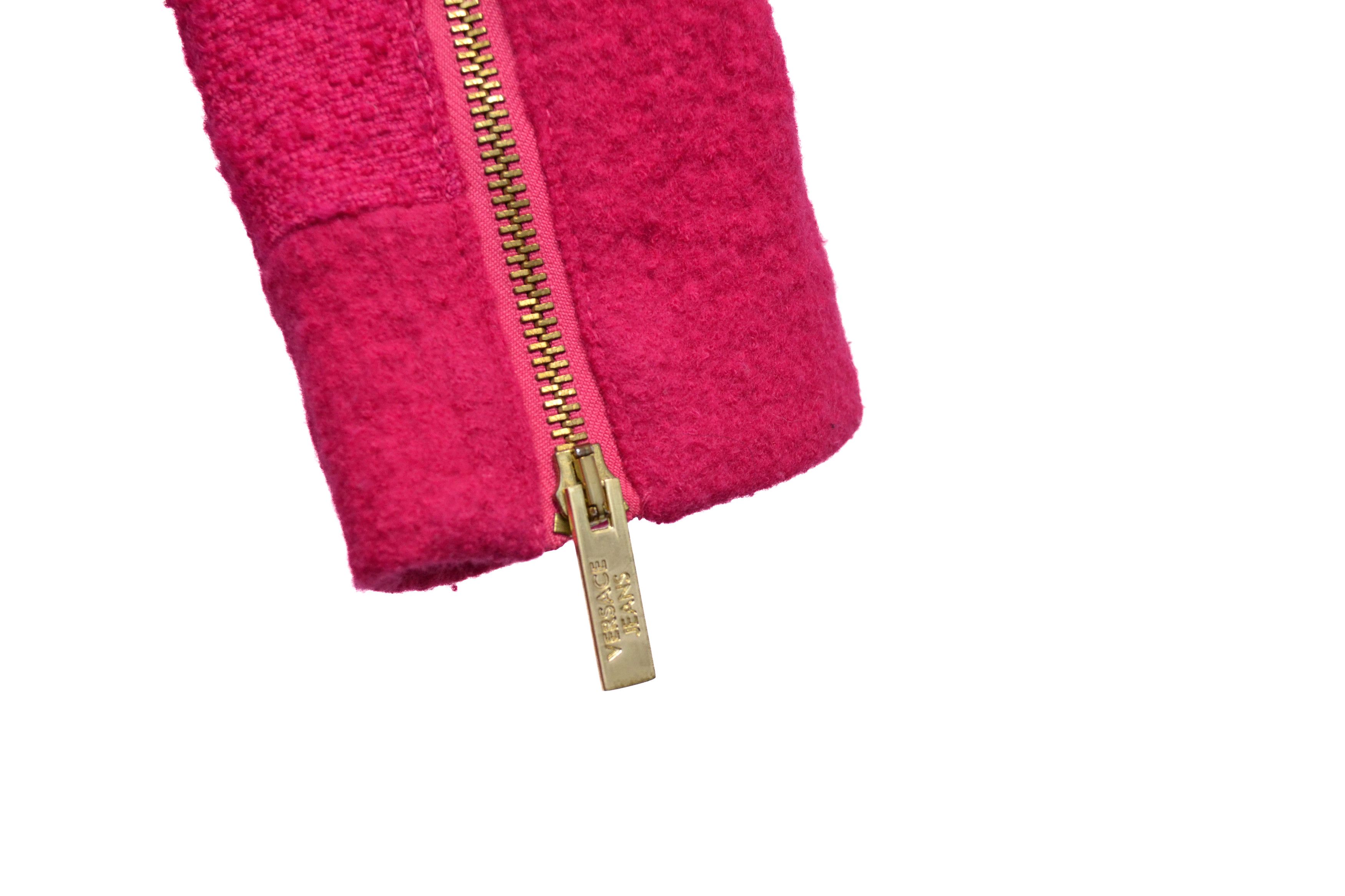 Versace Versace Jeans Virgin Wool Cotton Pink Belted Women’s Coat Size XS / US 0-2 / IT 36-38 - 4 Thumbnail