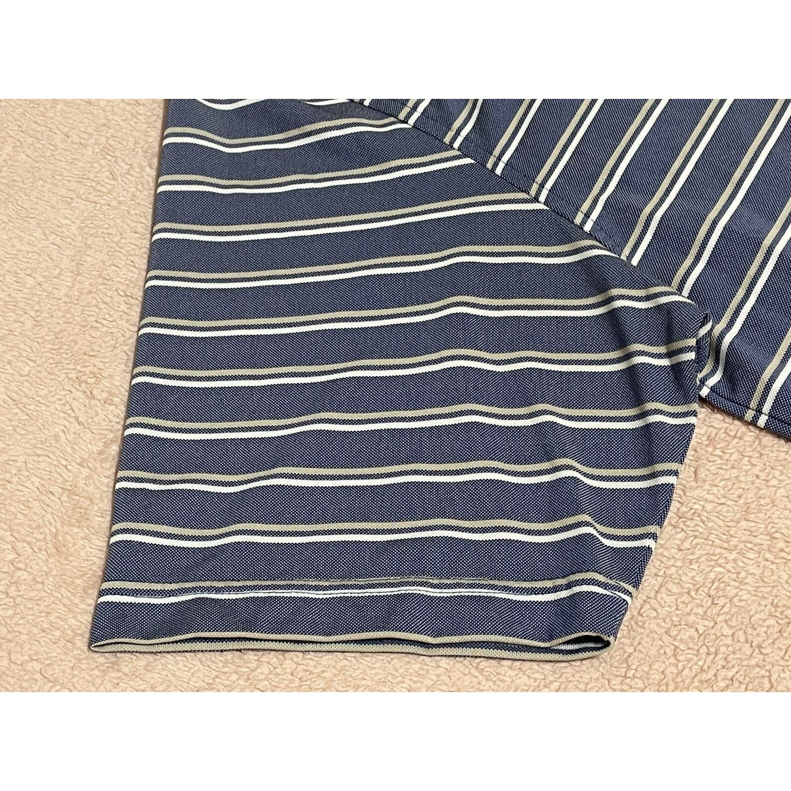 Footjoy FootJoy ProDry Golf Polo Shirt Mens Large Blue White Striped Size US L / EU 52-54 / 3 - 14 Thumbnail