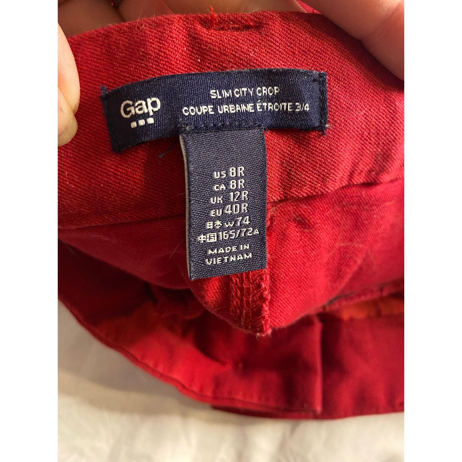 Gap Classic Russian Red Slim City Crop Pants Gap Size 8R Size 30" / US 8 / IT 44 - 3 Thumbnail