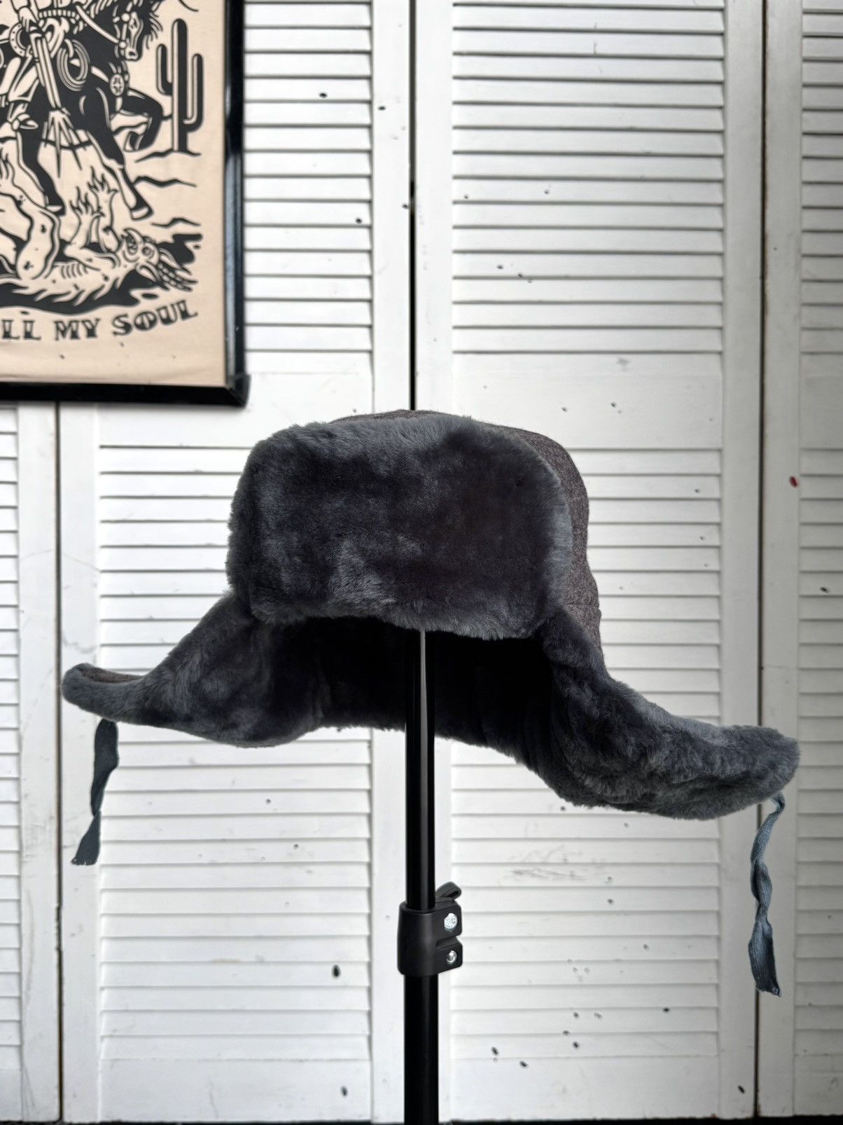 Vintage Vintage Soviet USSR Military Ushanka Fur Hat Cold War 1977 Size ONE SIZE - 1 Thumbnail