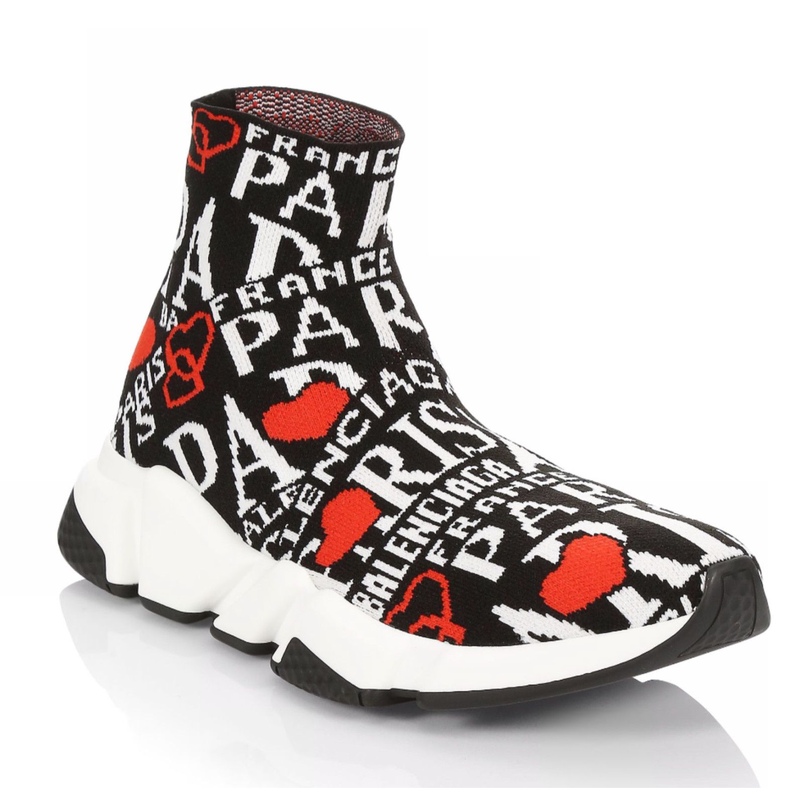 Balenciaga Balenciaga Women Sock White Black Red Paris Sneakers 42 Size US 12 / IT 42 - 2 Thumbnail