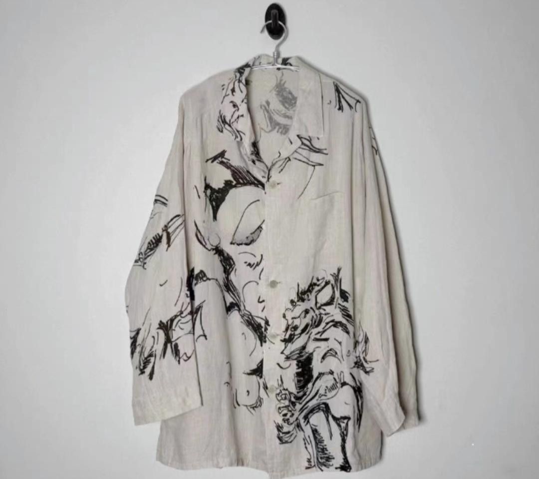 Yohji Yamamoto yohji yamamoto pour homme 18SS Yuka Asakura linen jacket Size US L / EU 52-54 / 3 - 2 Thumbnail
