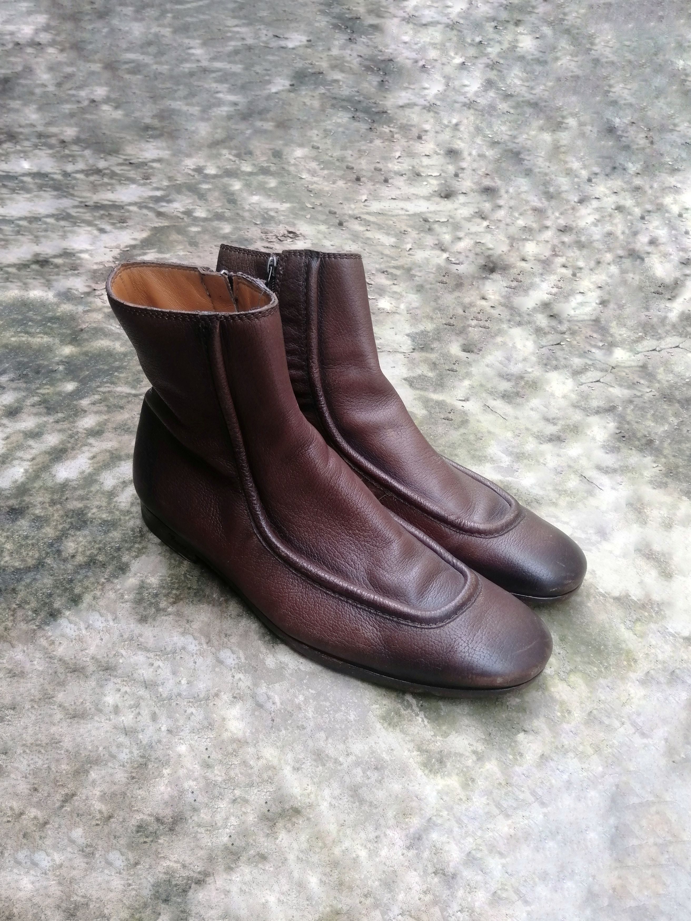 Gucci Gucci Brown Leather Zip Ankle Boots Square Toe US 9.5 Size US 9.5 / EU 42-43 - 3 Thumbnail