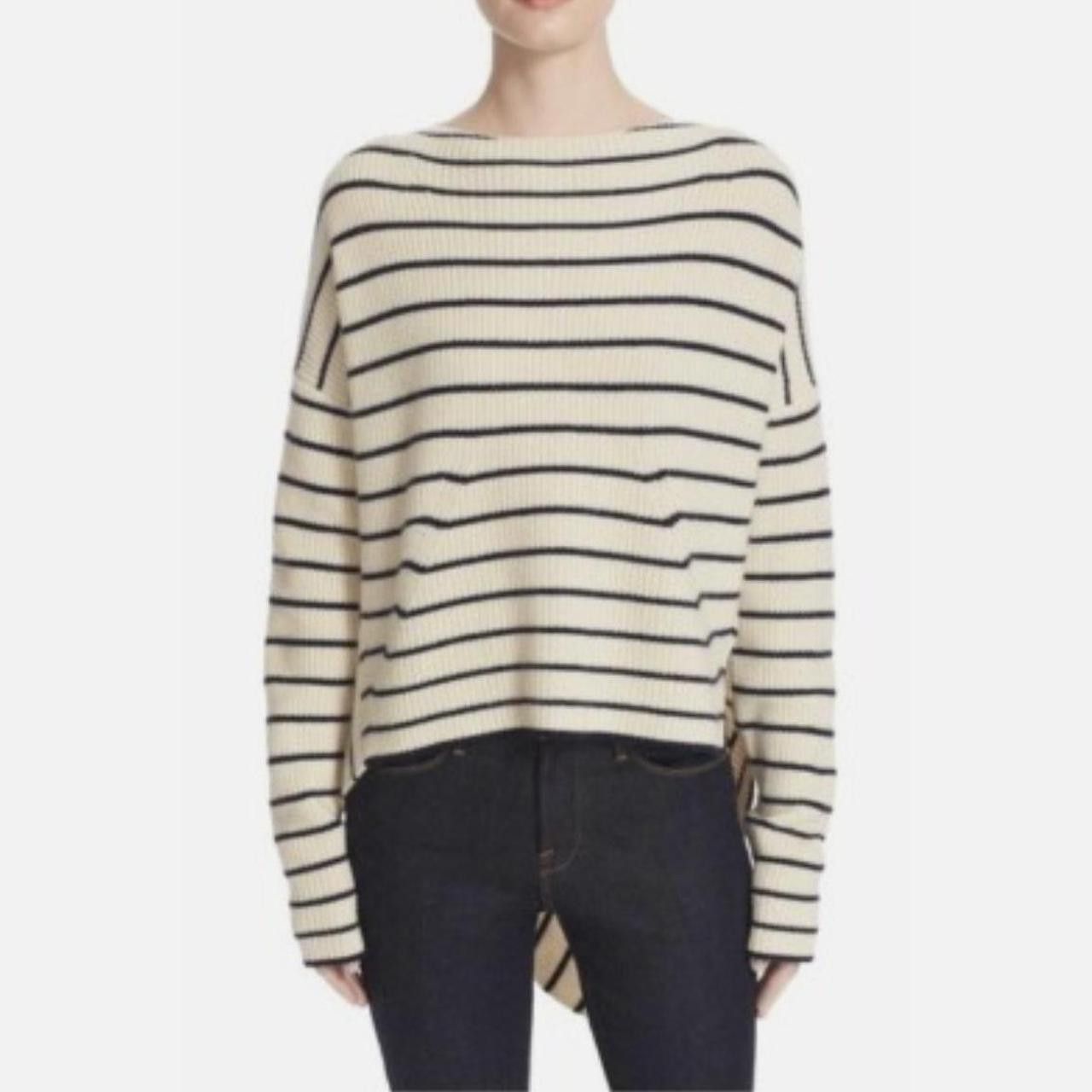 Brochu Walker Brochu Walker Reir Striped wool cashmere Sweater Beige Size M / US 6-8 / IT 42-44 - 1 Thumbnail