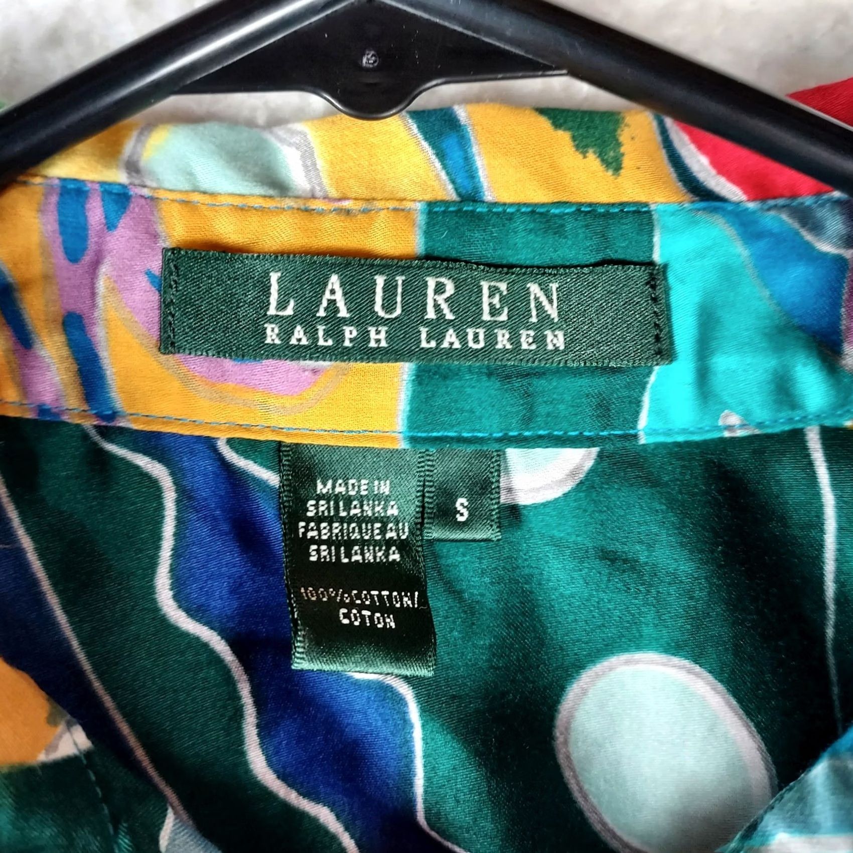 Ralph Lauren Lauren Ralph Lauren Blouse Women Small Colorful Patchwork Abstract Print Cotton Button Accents Regular Fit Multicolor Summer Casual Size S / US 4 / IT 40 - 3 Thumbnail