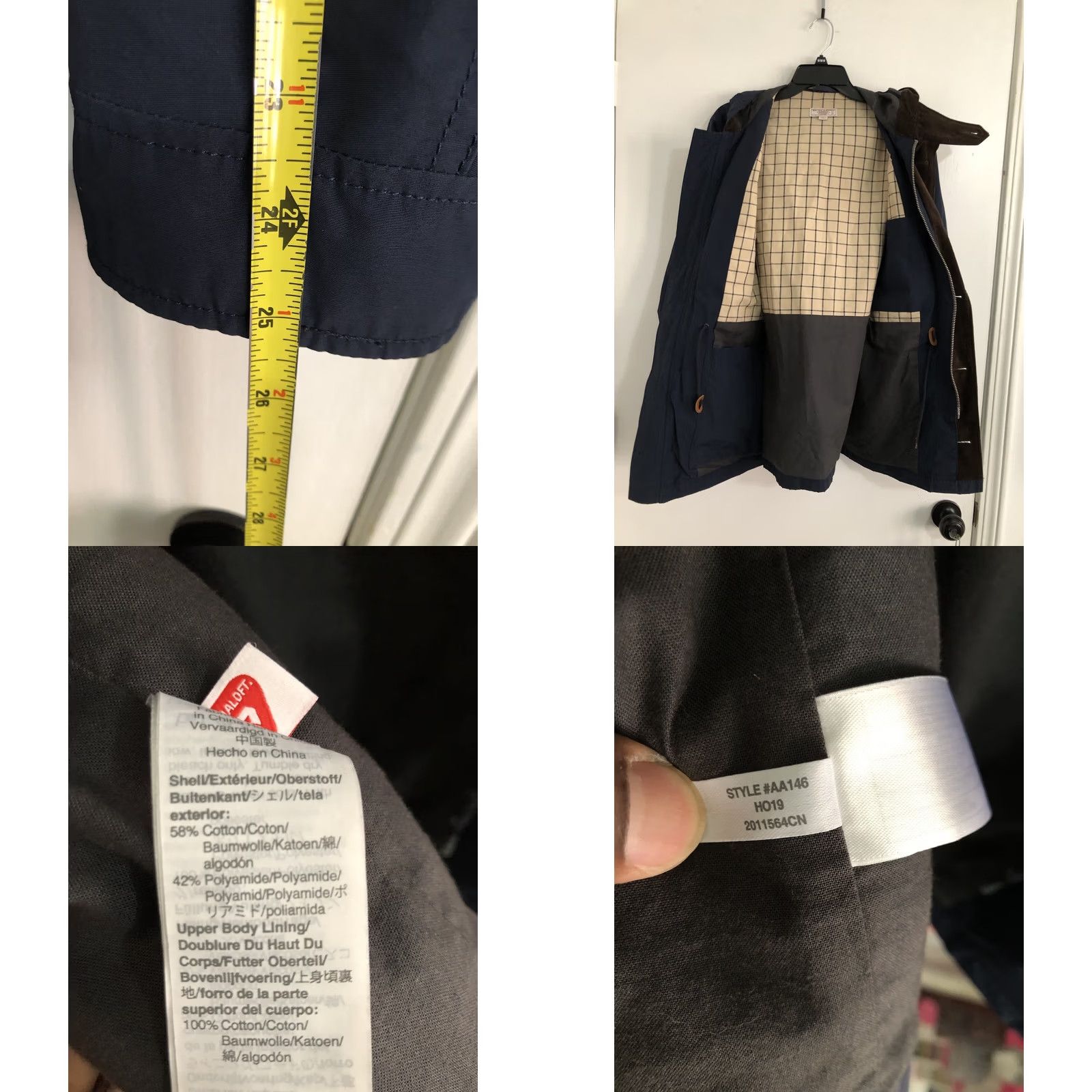 J.Crew Wallace & Barnes Jacket Mens Small Navy Parka Hooded Insulated Zip Button Coat Casual Travel Size US S / EU 44-46 / 1 - 9 Thumbnail