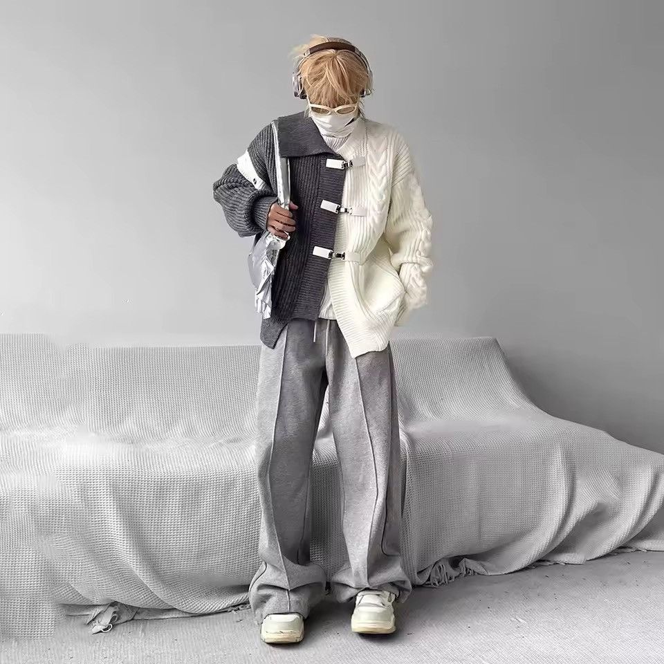 Japanese Brand Designer Knitted Y2k Splicing Cardigan Sweater Avant Garde Size US M / EU 48-50 / 2 - 3 Thumbnail