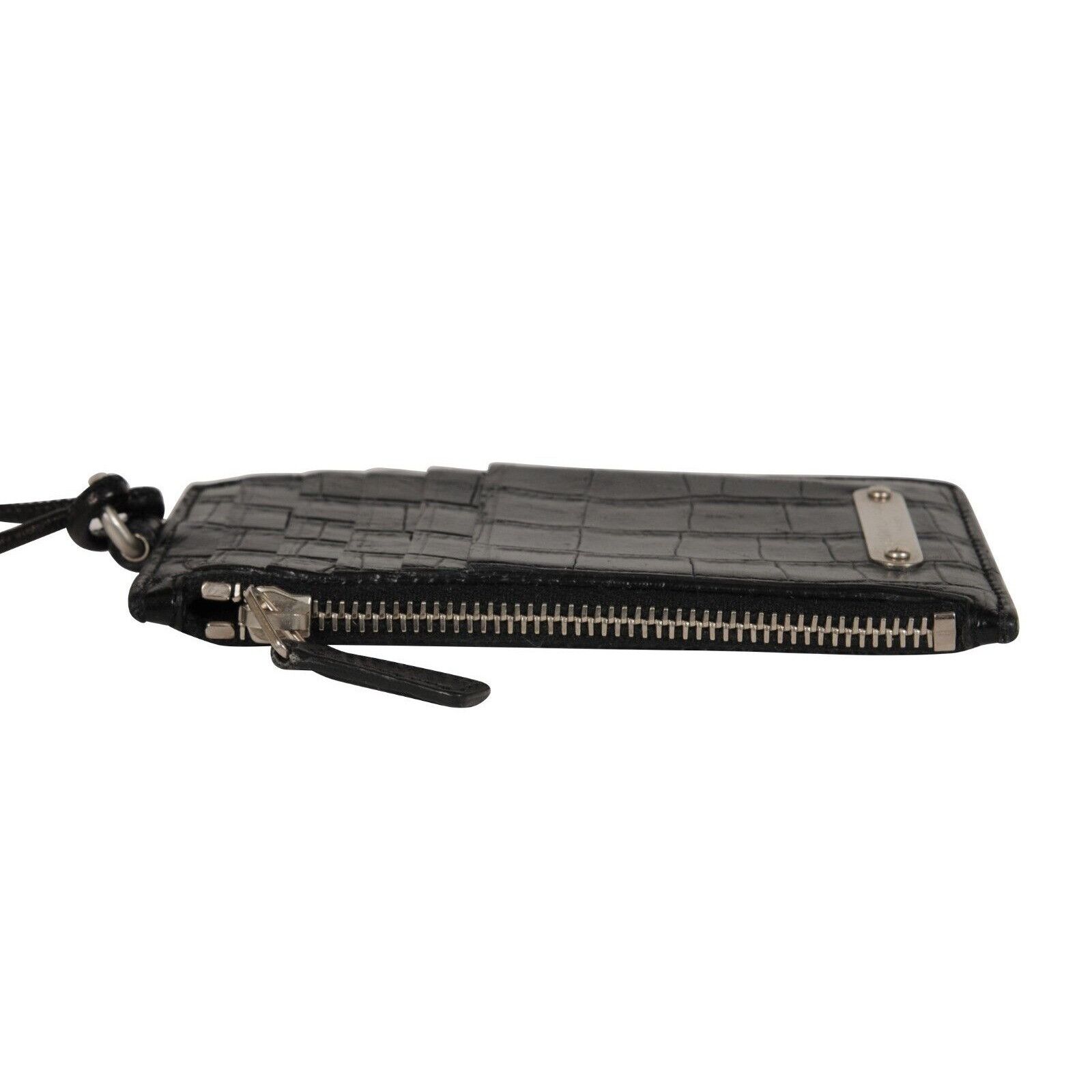 Saint Laurent Paris Embossed Crocodile Leather Wallet Card Holder Size ONE SIZE - 8 Thumbnail