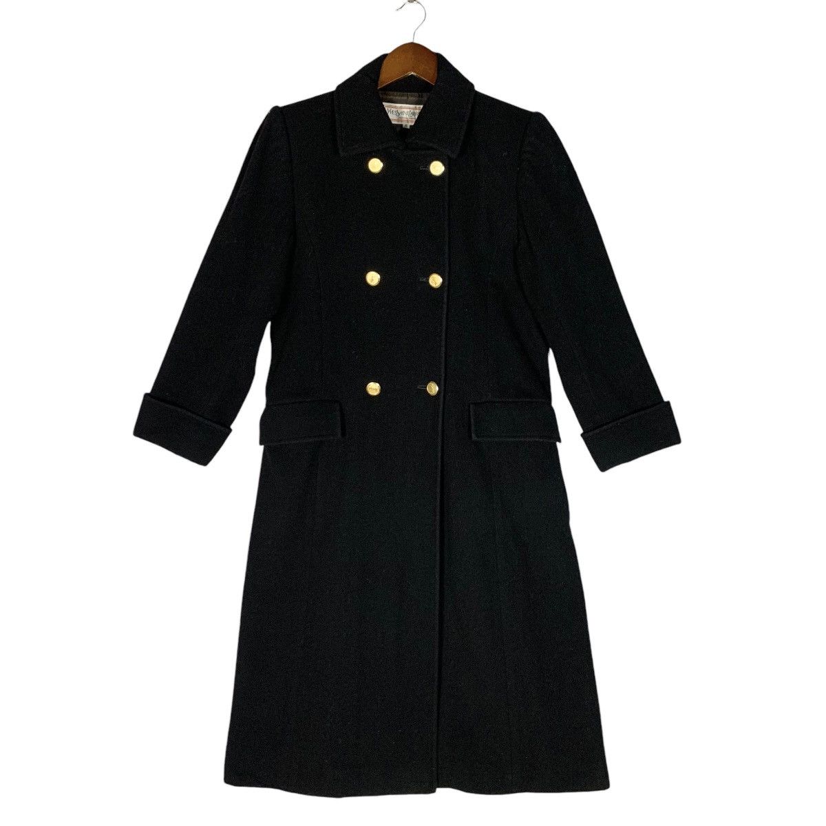 Yves Saint Laurent Luxury Yves Saint Lauren Wool Double Breasted Coat Size S Size S / US 4 / IT 40 - 1 Thumbnail